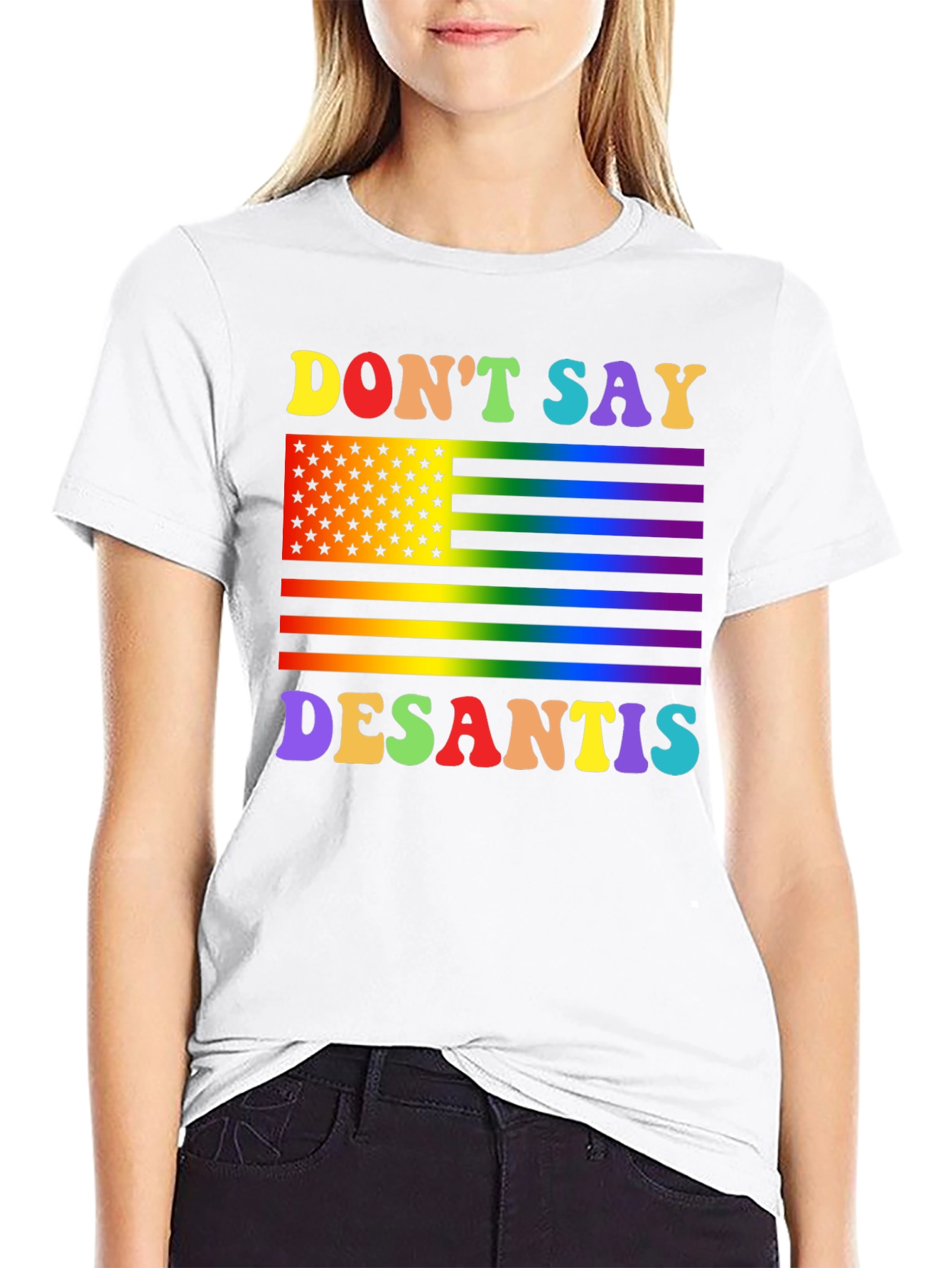 Dont Say DeSantis Rainbow Flag T-Shirt