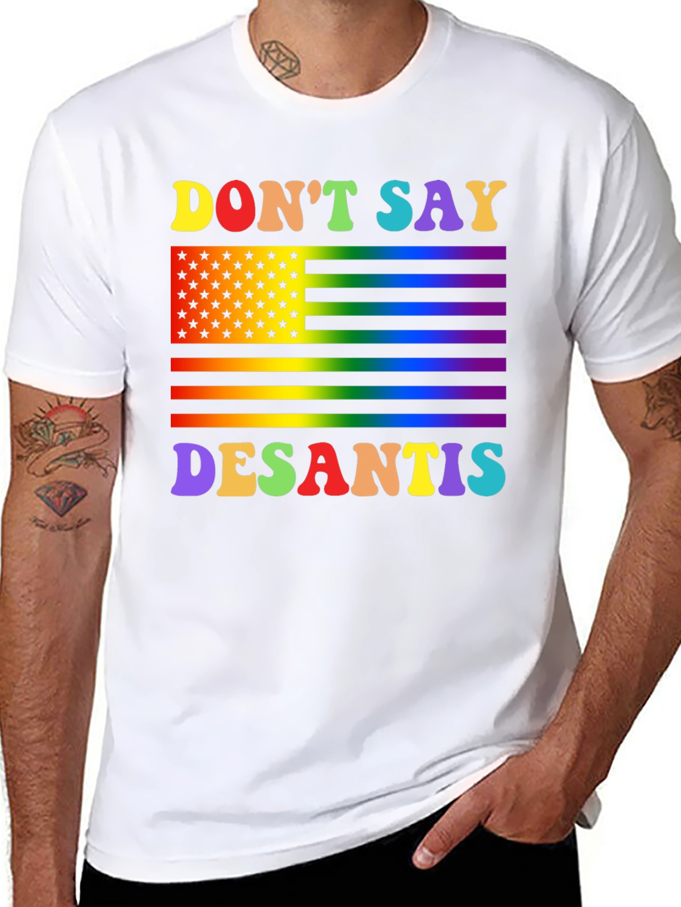 Dont Say DeSantis Rainbow Flag T-Shirt