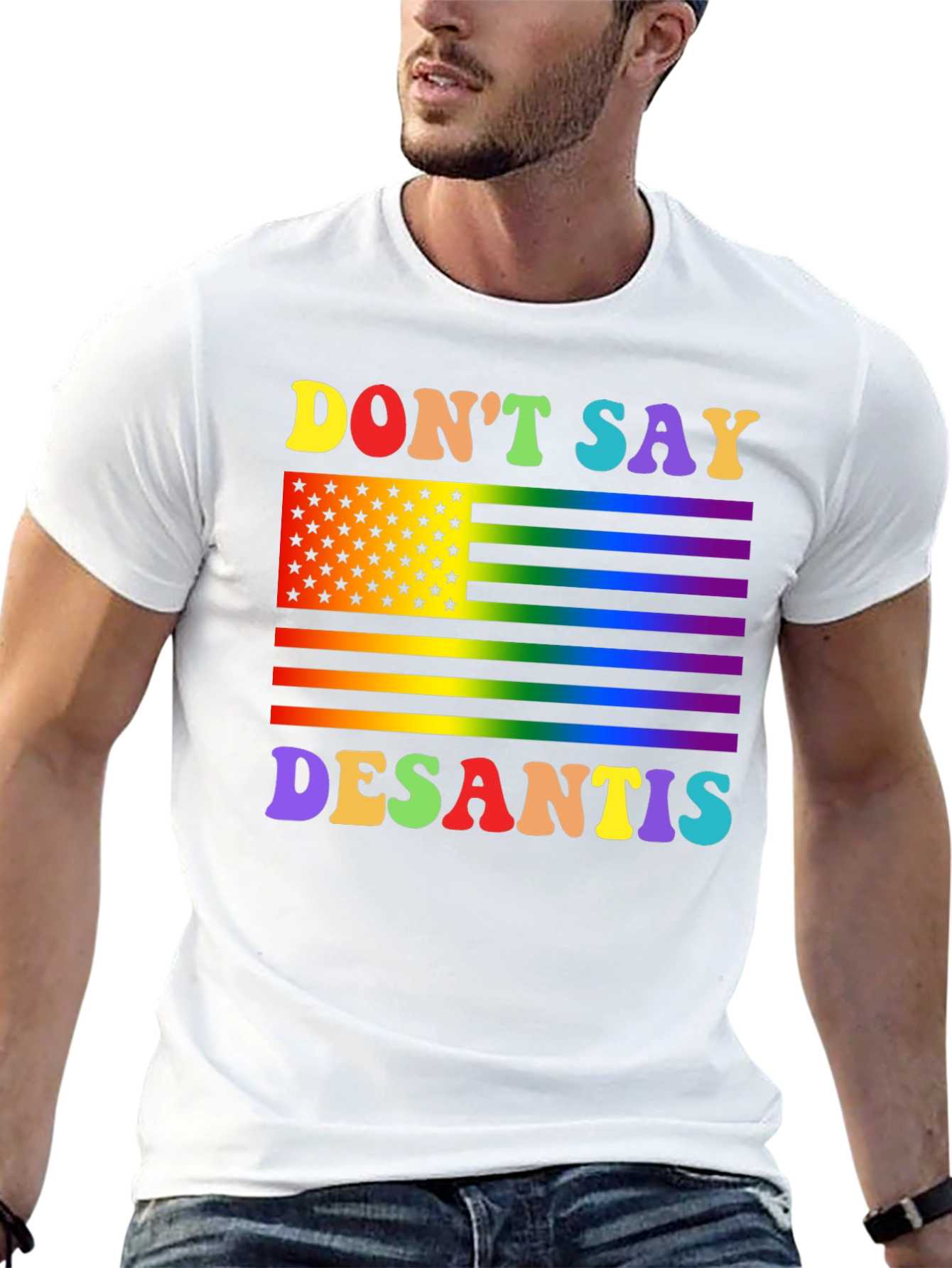 Dont Say DeSantis Rainbow Flag T-Shirt