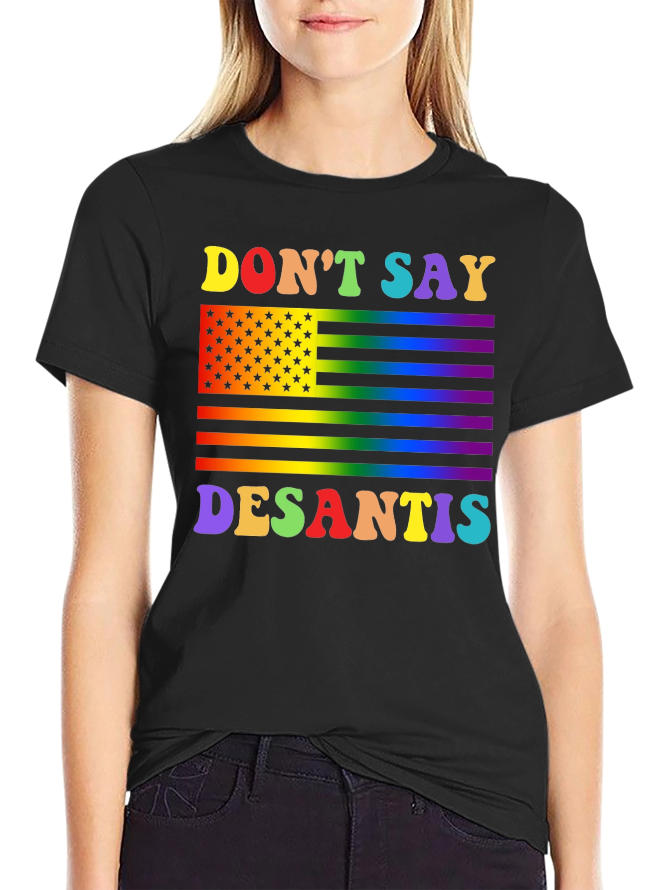 Dont Say DeSantis Rainbow Flag T-Shirt