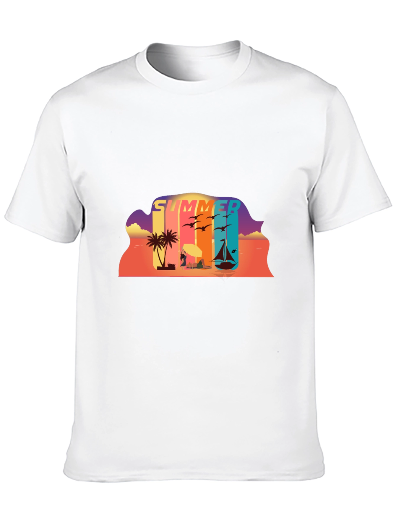 Summer Beach Scene Graphic Tee