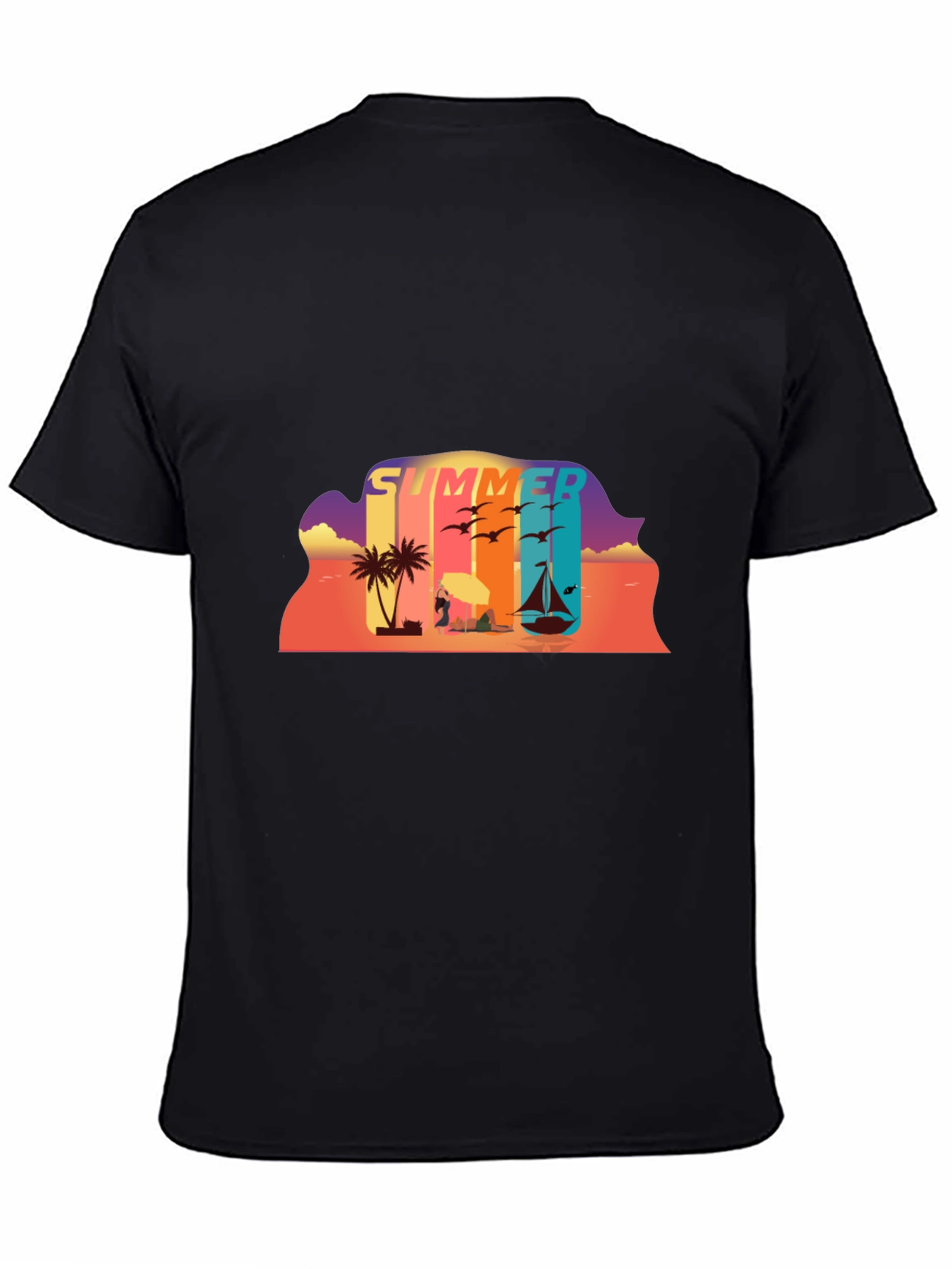 Summer Beach Scene Graphic Tee