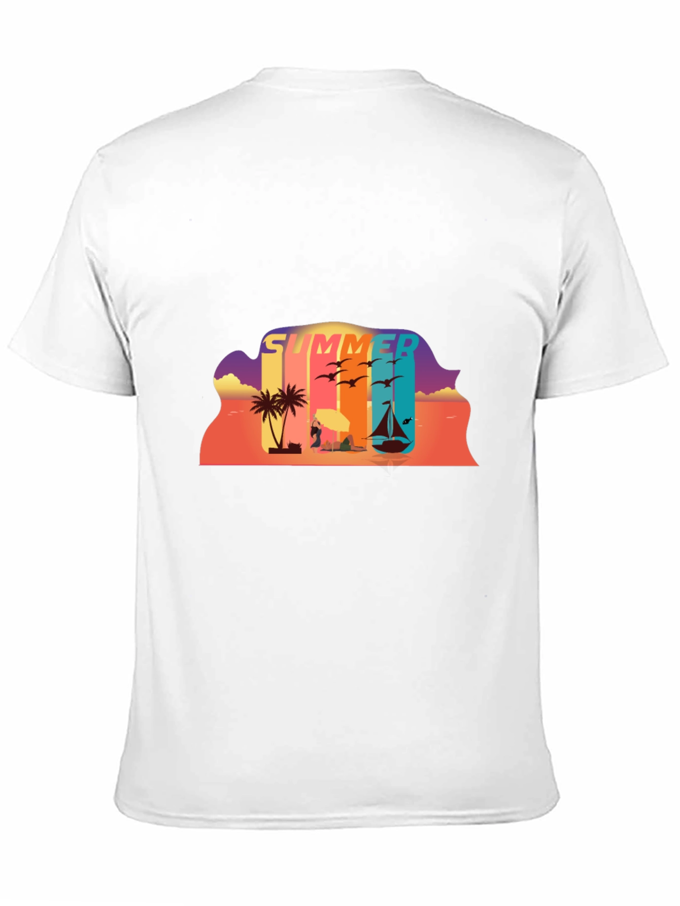 Summer Beach Scene Graphic Tee