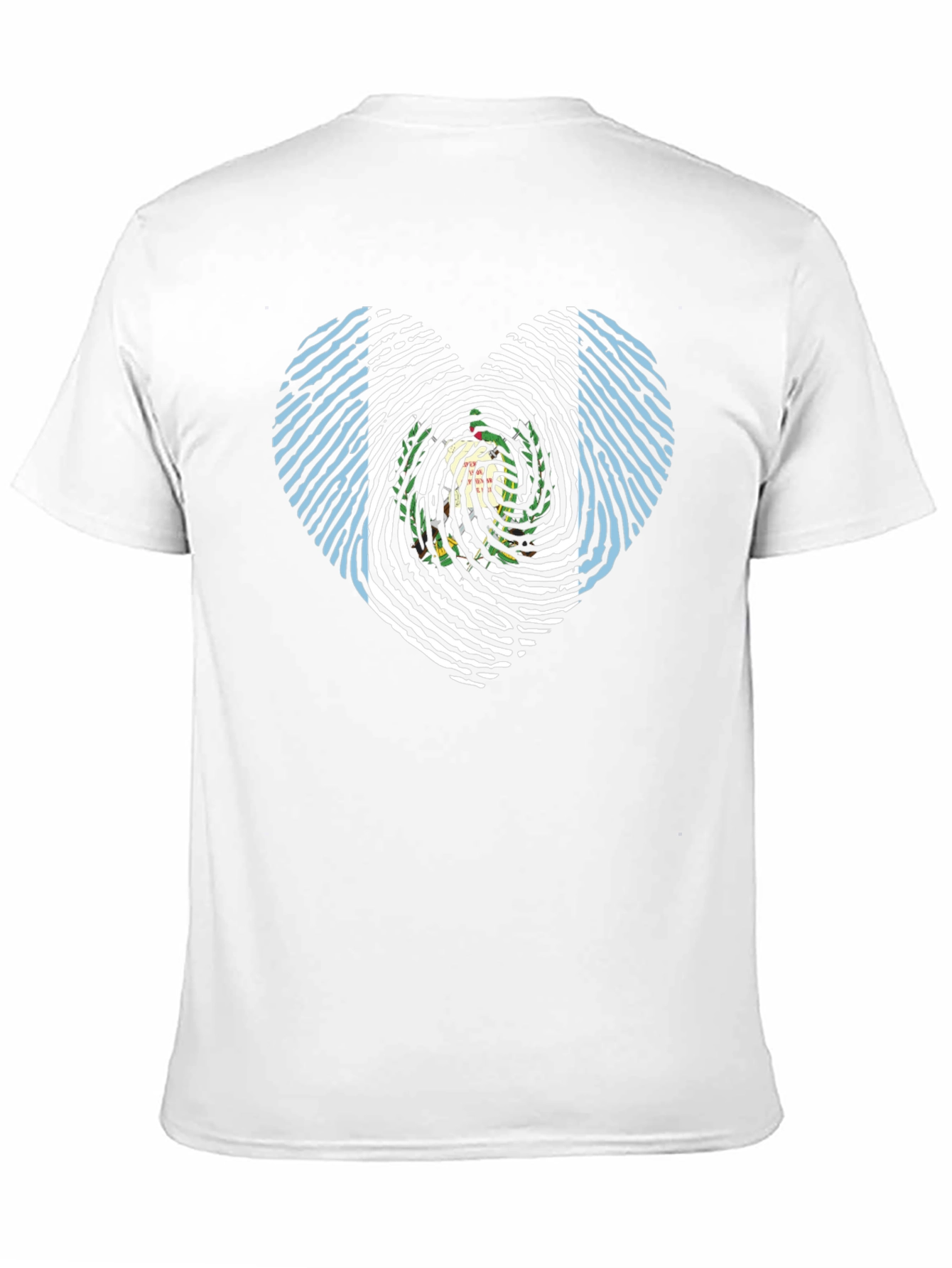 Guatemala Flag Fingerprint Heart T-Shirt
