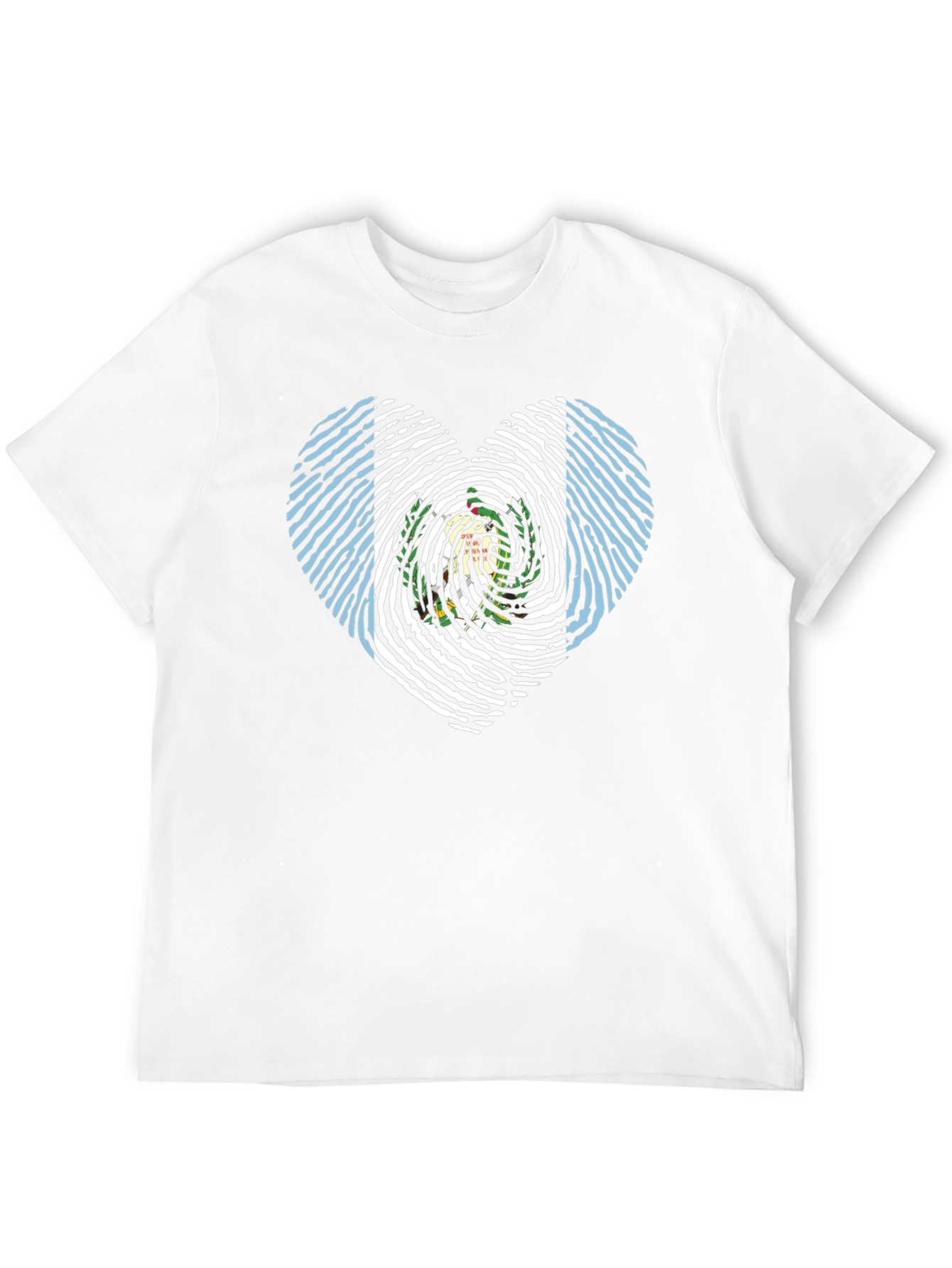 Guatemala Flag Fingerprint Heart T-Shirt
