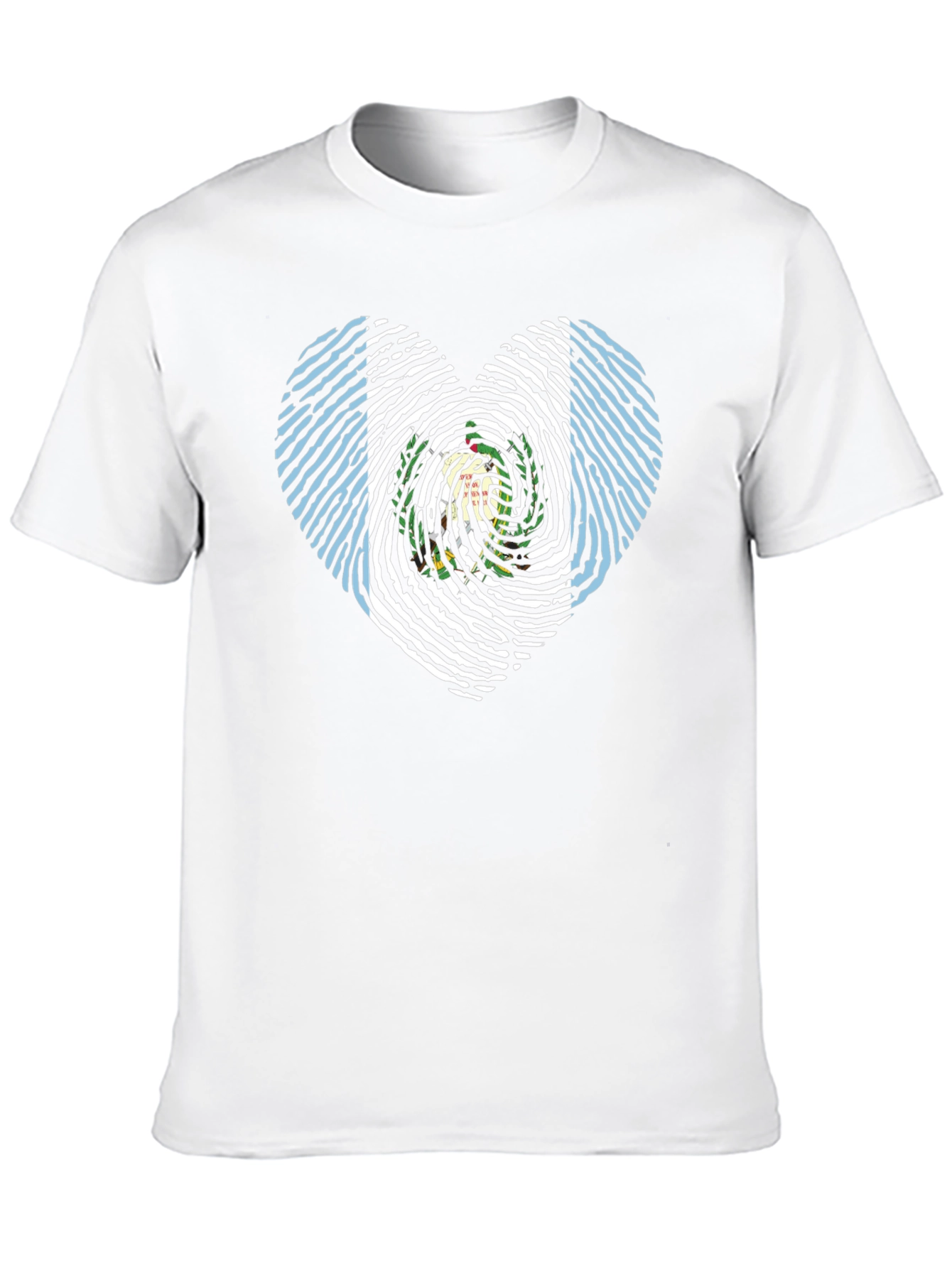 Guatemala Flag Fingerprint Heart T-Shirt