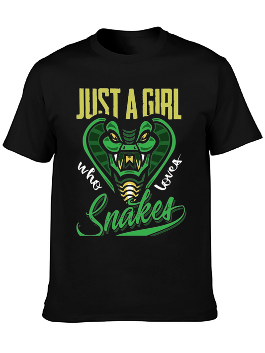 Just A Girl Who Loves Snakes T-Shirt Cobra Lover Tee