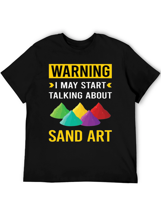 Warning Sand Art T-Shirt Colorful Graphic Tee