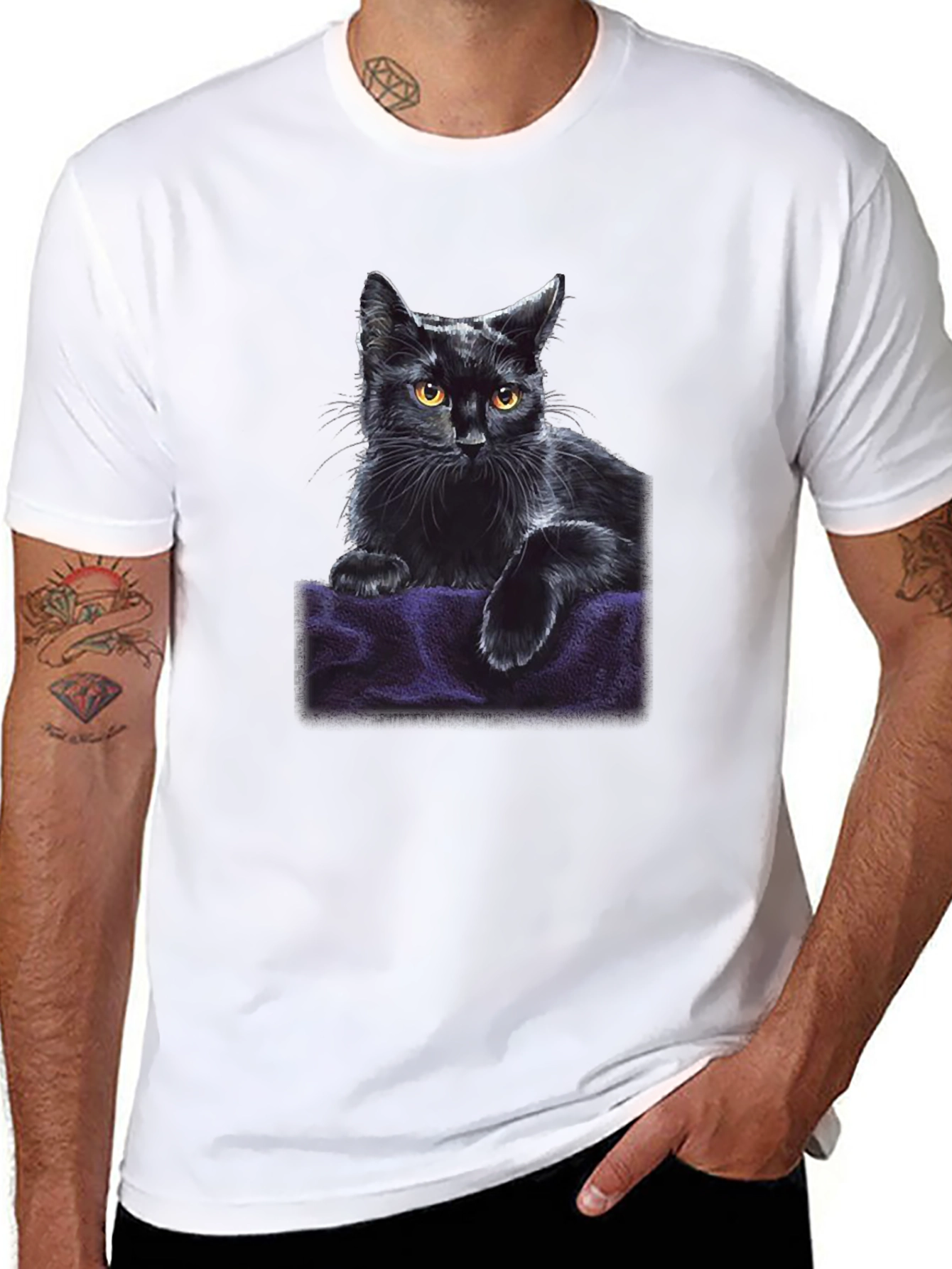 Black Cat Graphic T-Shirt - Soft & Stylish