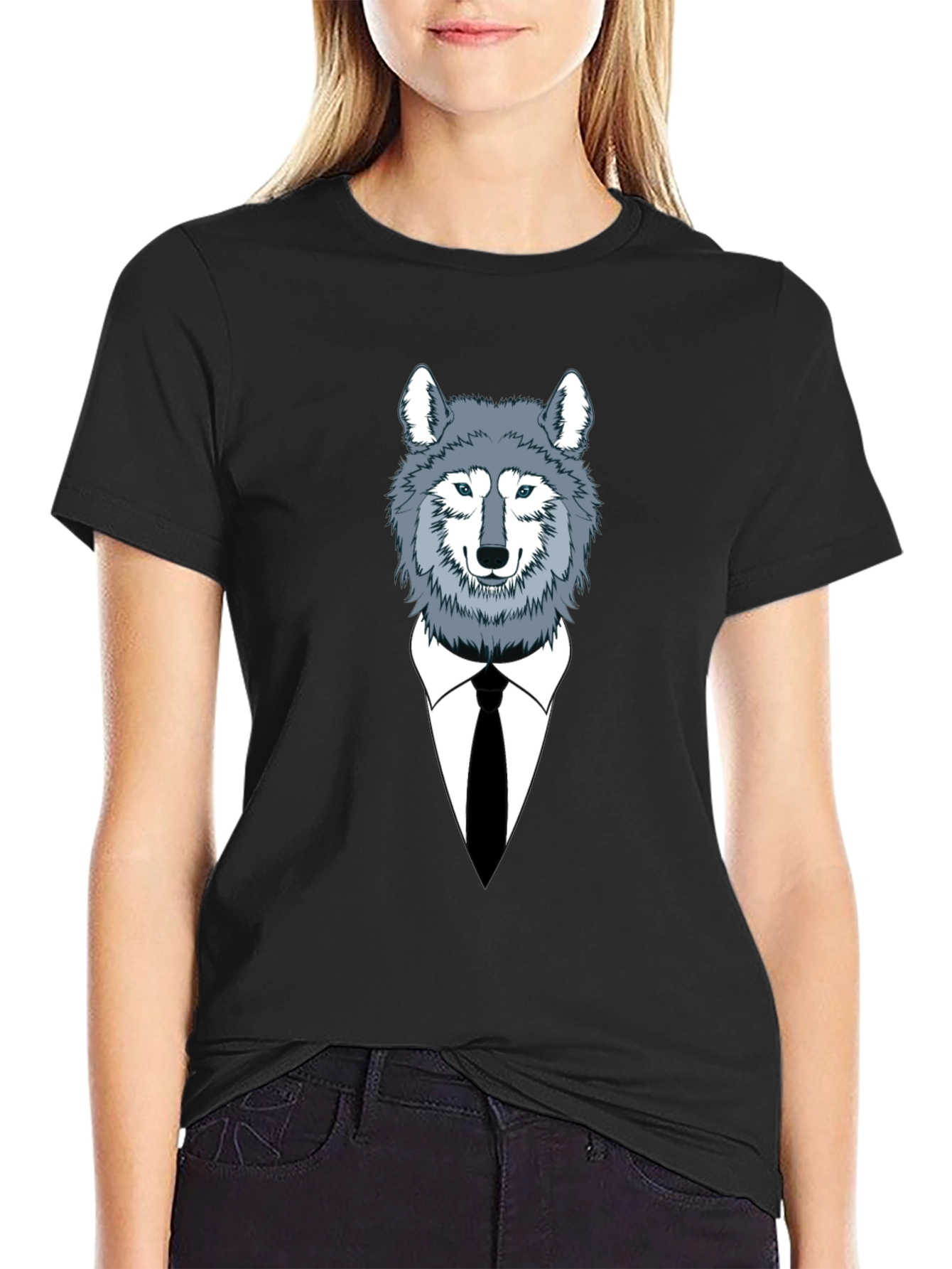 Wolf in Suit Graphic Tee - Stylish Mens T-Shirt