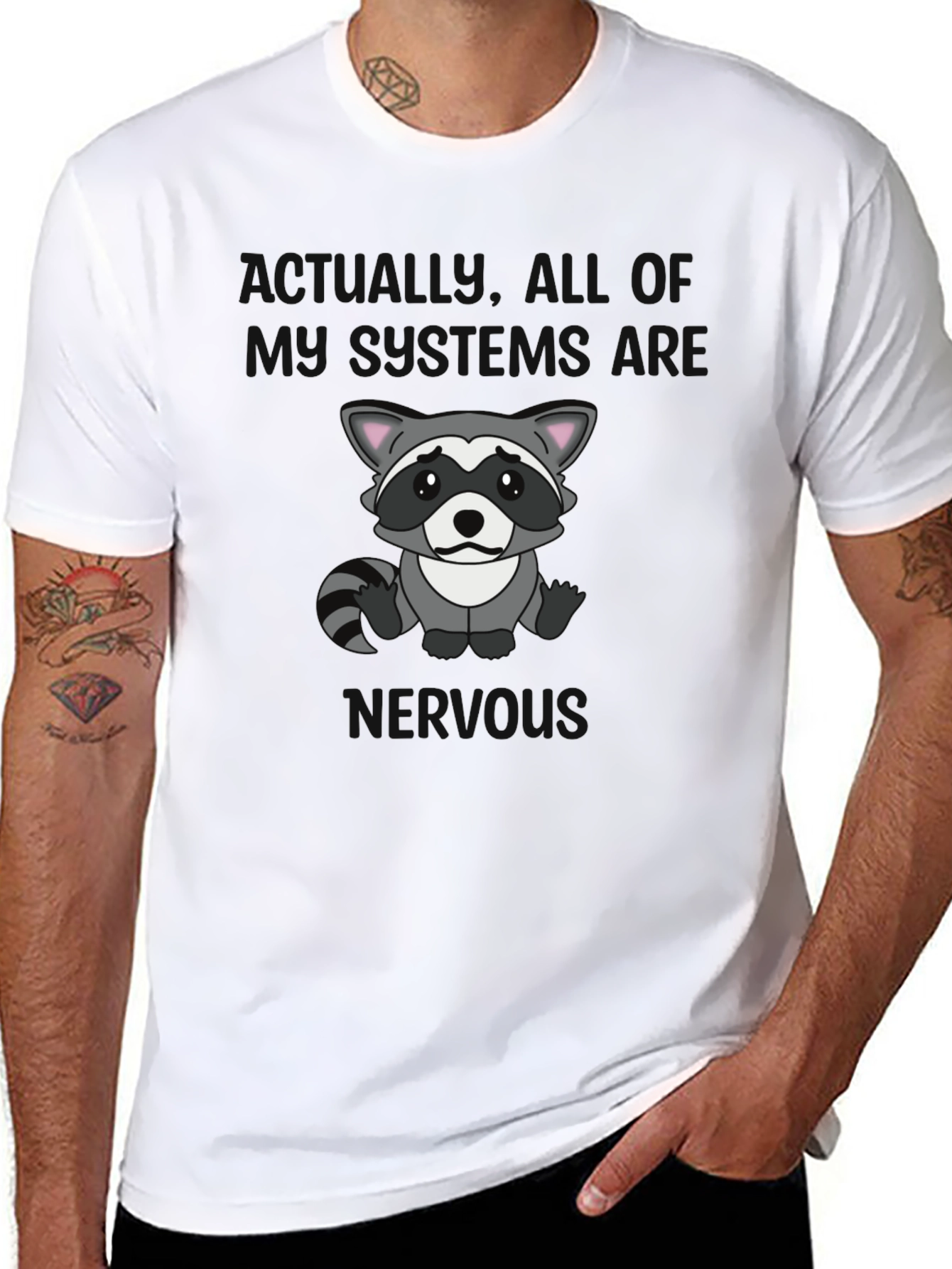 Raccoon Graphic T-Shirt - Actually Im Full of Rage