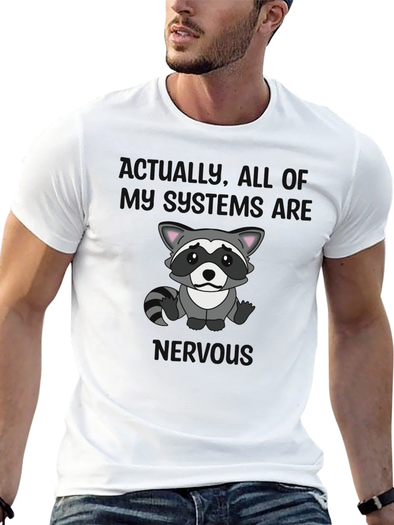 Raccoon Graphic T-Shirt - Actually Im Full of Rage