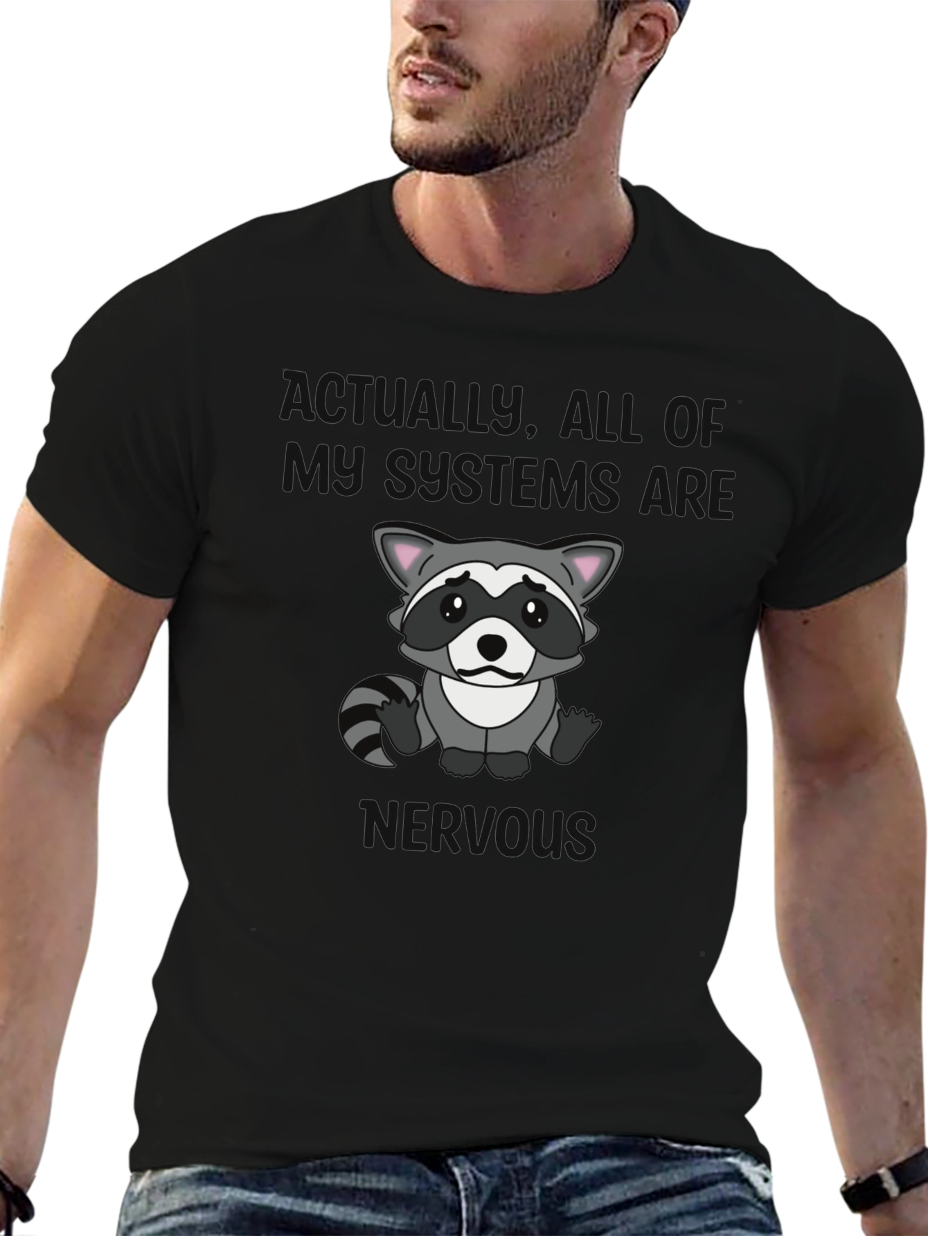 Raccoon Graphic T-Shirt - Actually Im Full of Rage