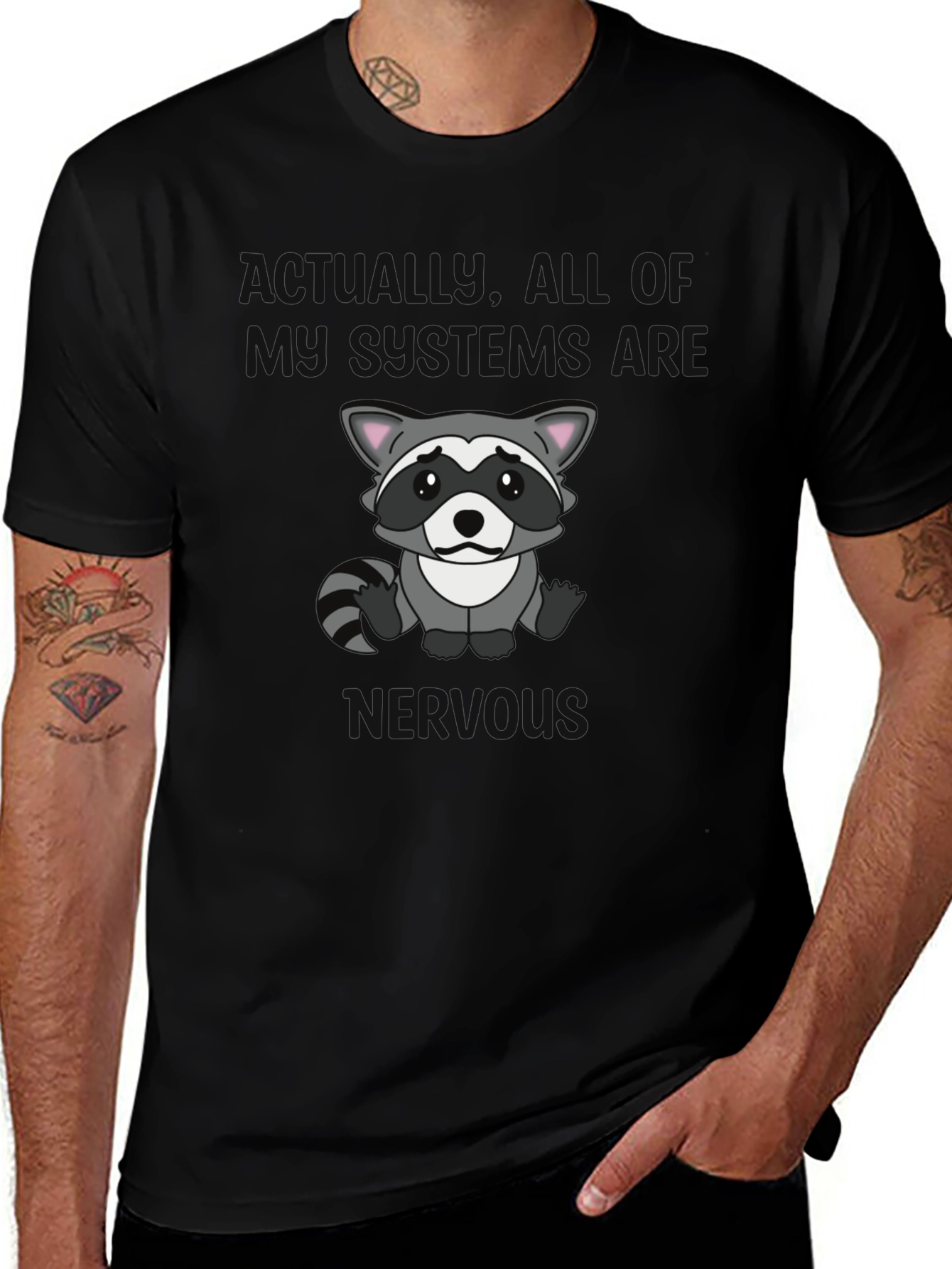 Raccoon Graphic T-Shirt - Actually Im Full of Rage