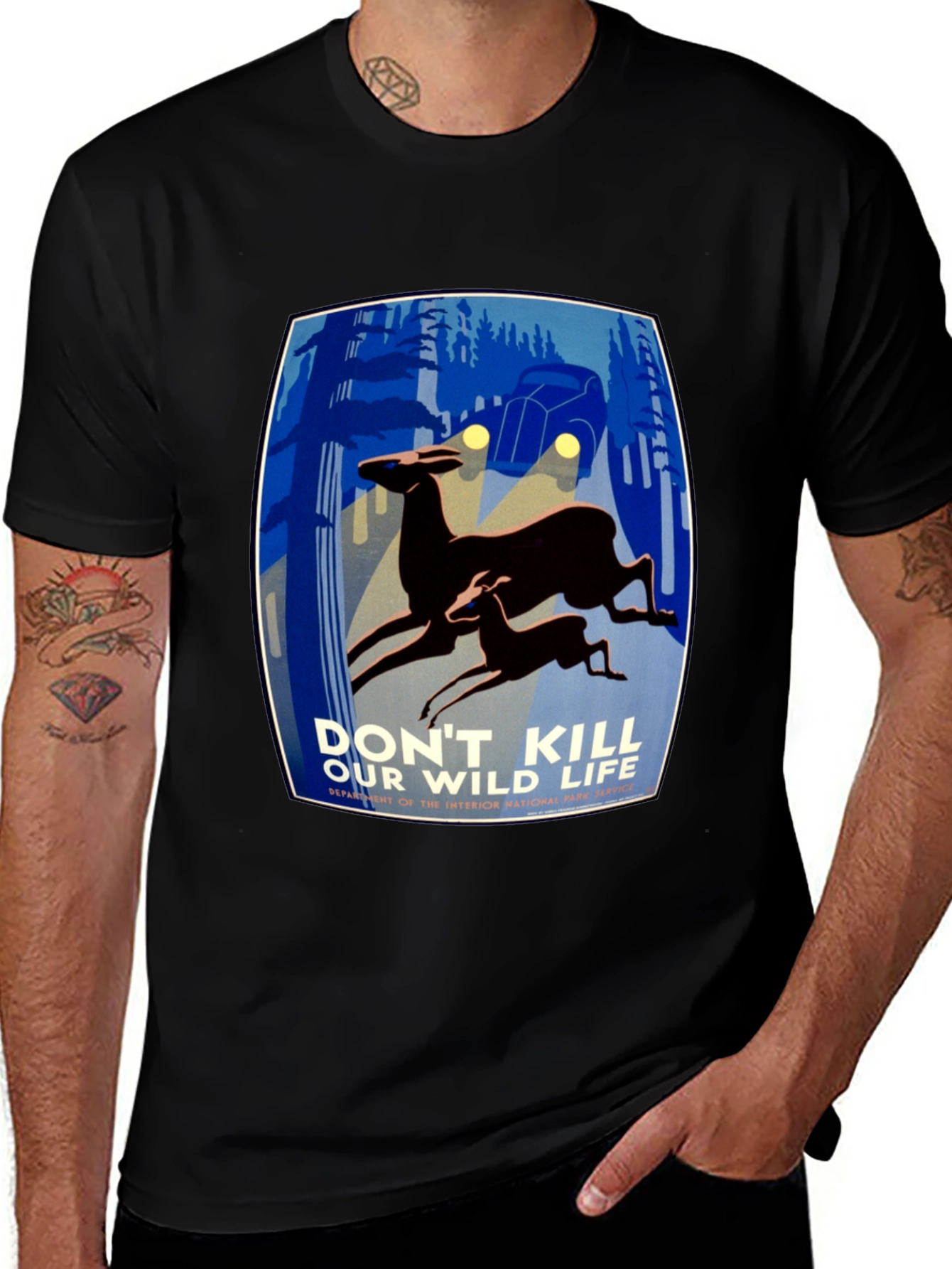 Retro Wildlife T-Shirt - Protect Our Wild Life