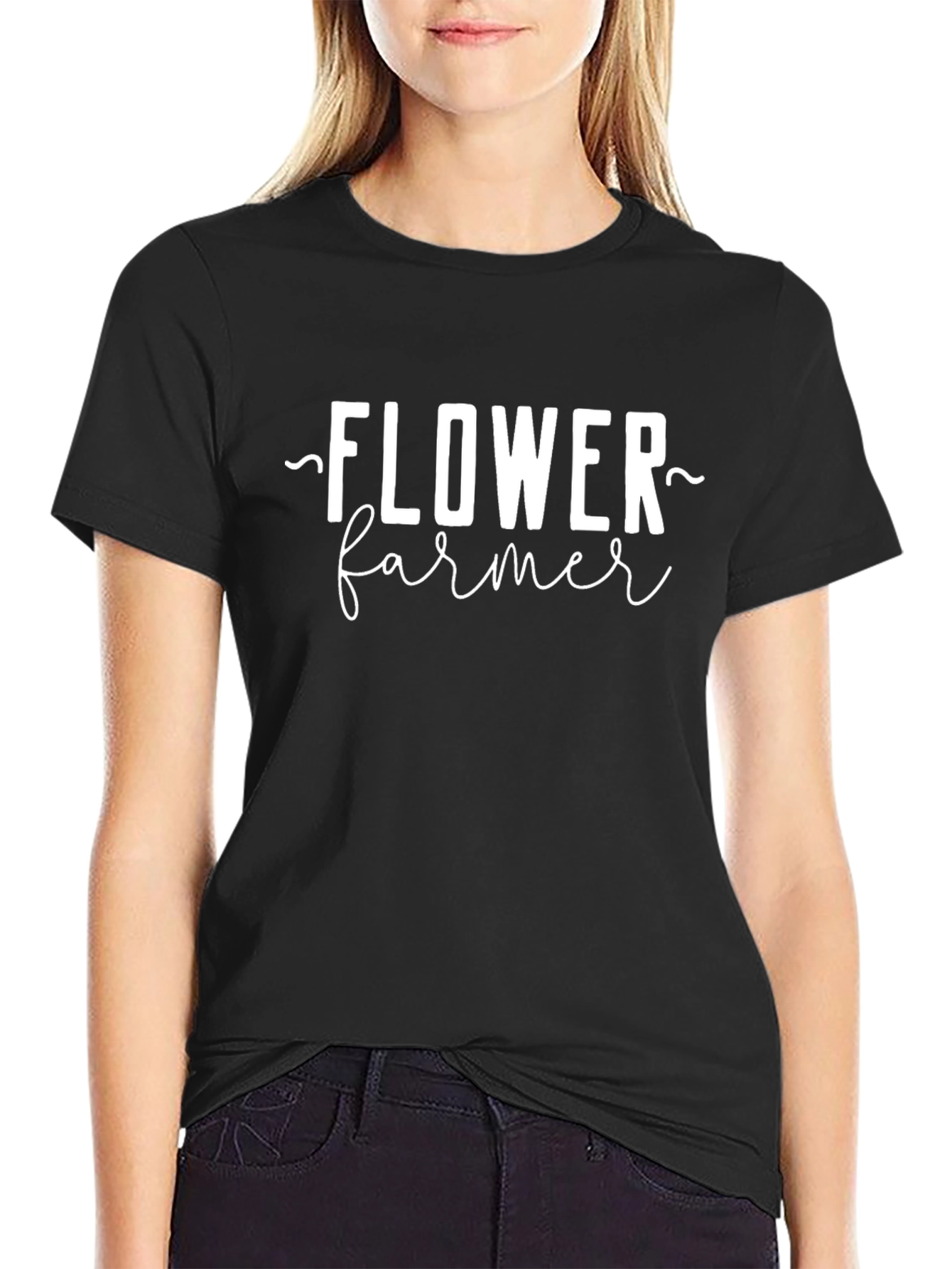 Flower Farmer Graphic T-Shirt - Black