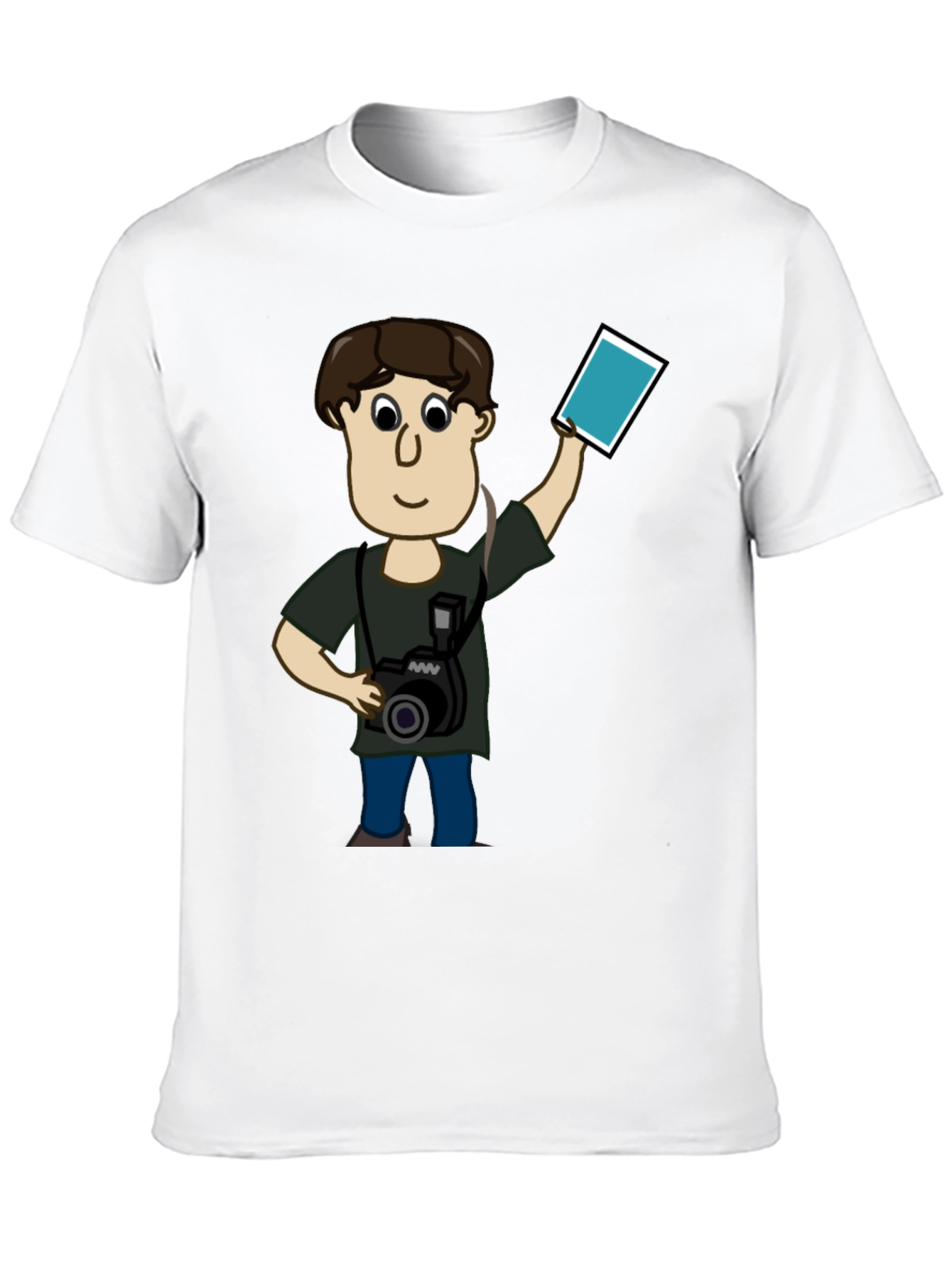 Cartoon Photographer Black T-Shirt