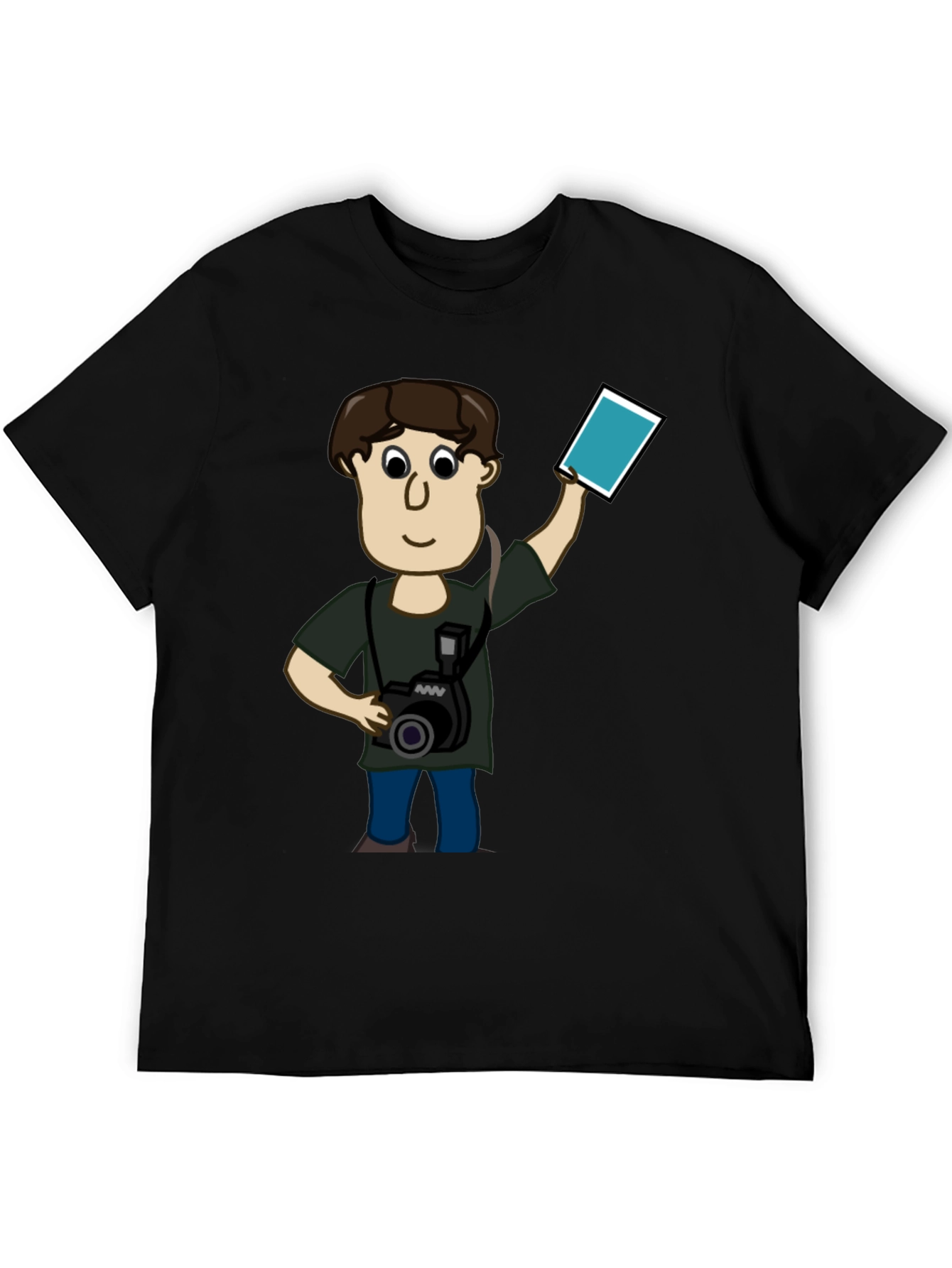 Cartoon Photographer Black T-Shirt