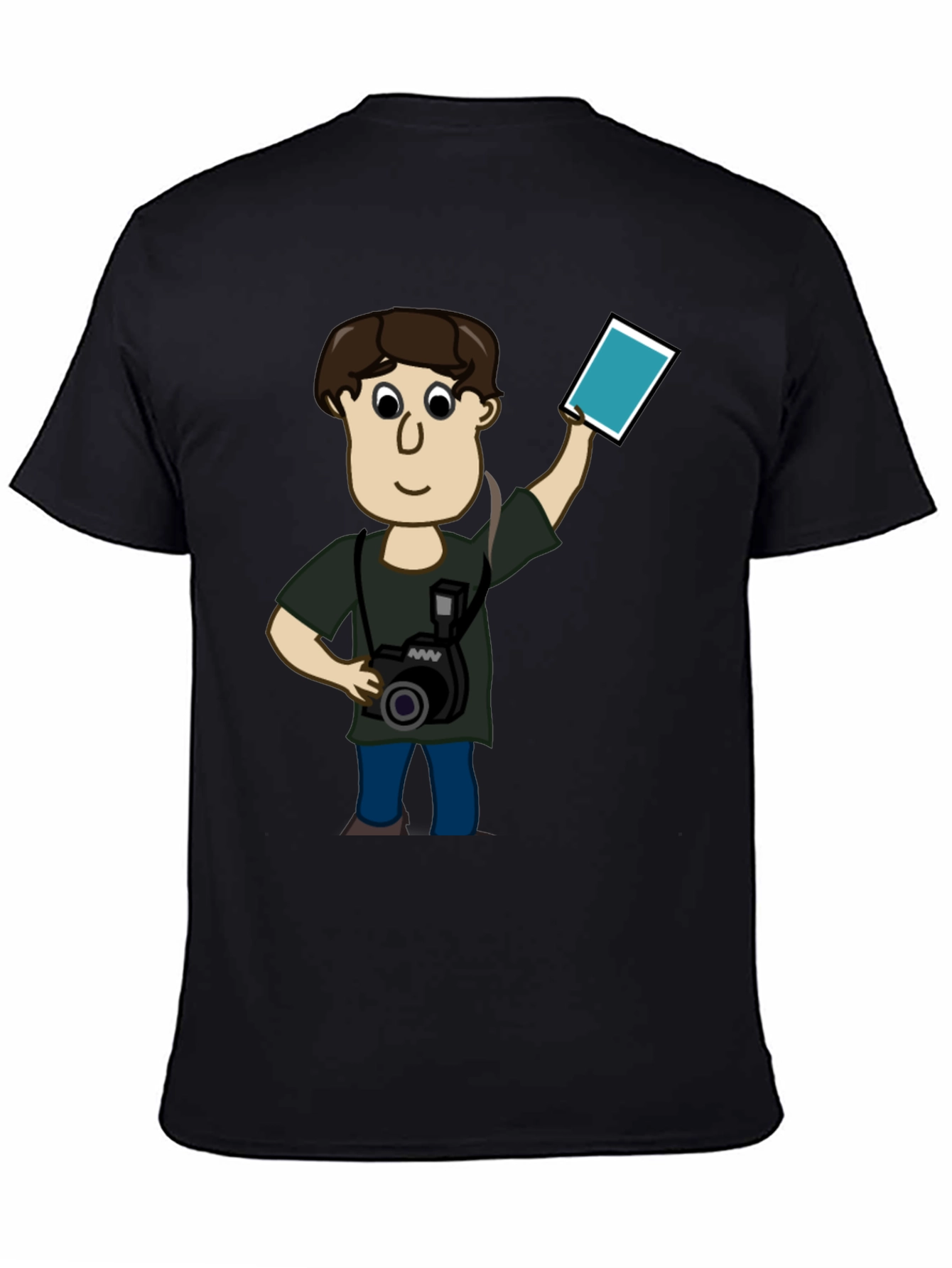 Cartoon Photographer Black T-Shirt
