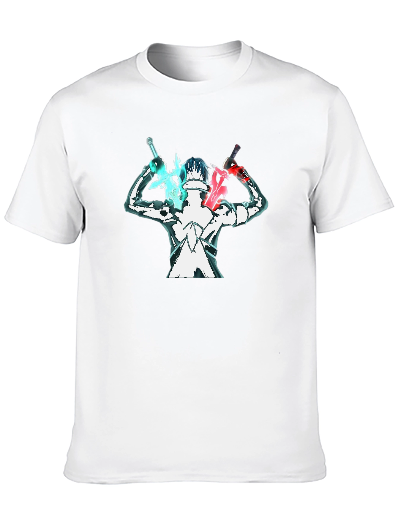 Anime Swordsman Graphic T-Shirt - Black