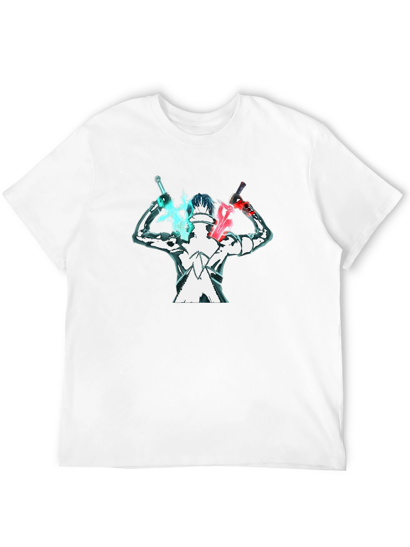 Anime Swordsman Graphic T-Shirt - Black