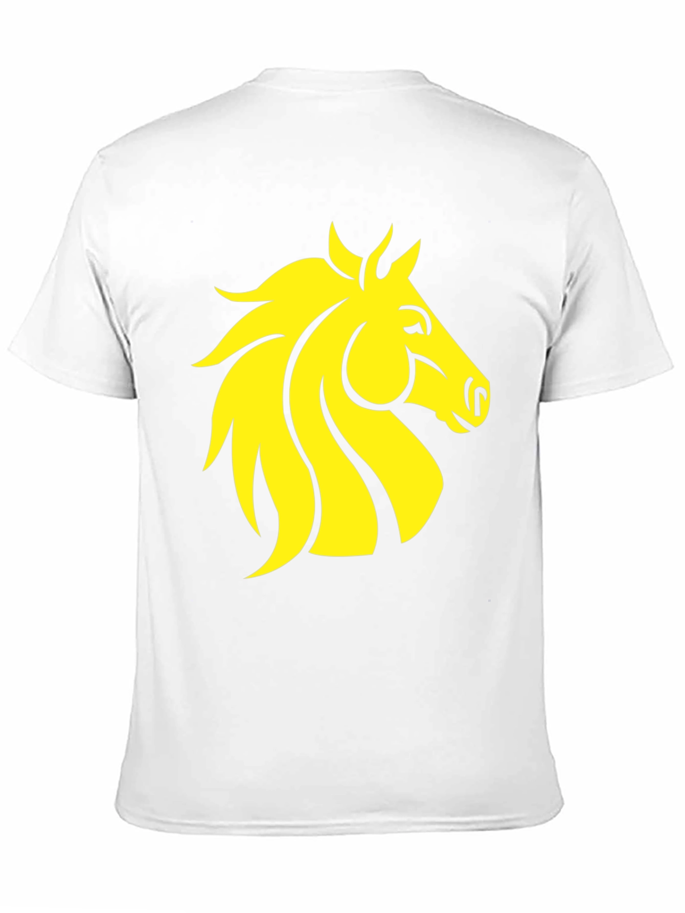 Black T-Shirt with Yellow Horse Graphic