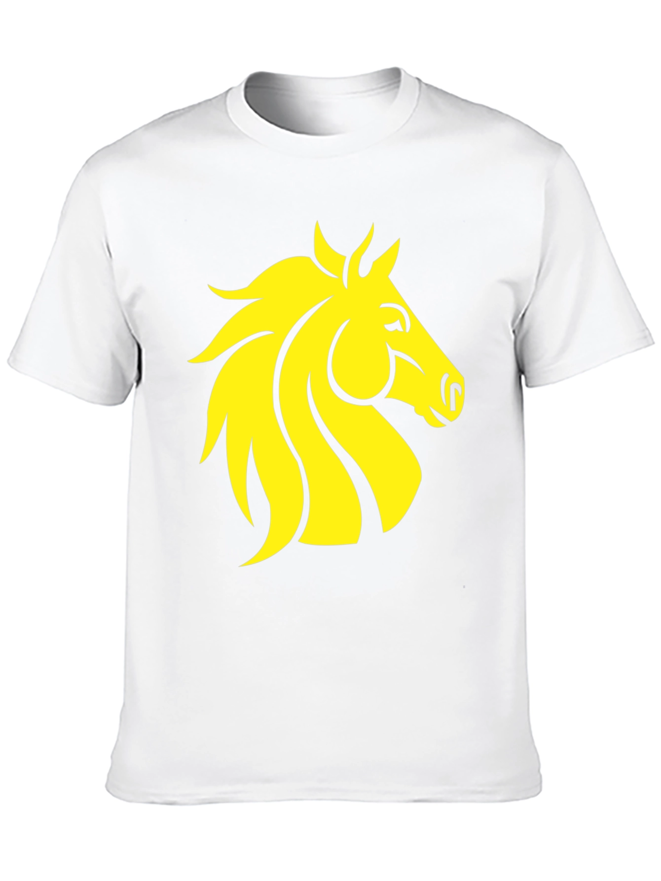 Black T-Shirt with Yellow Horse Graphic