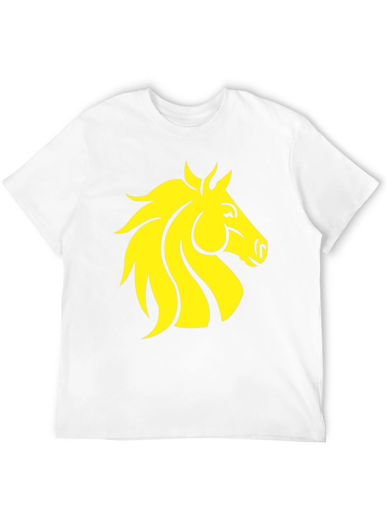 Black T-Shirt with Yellow Horse Graphic
