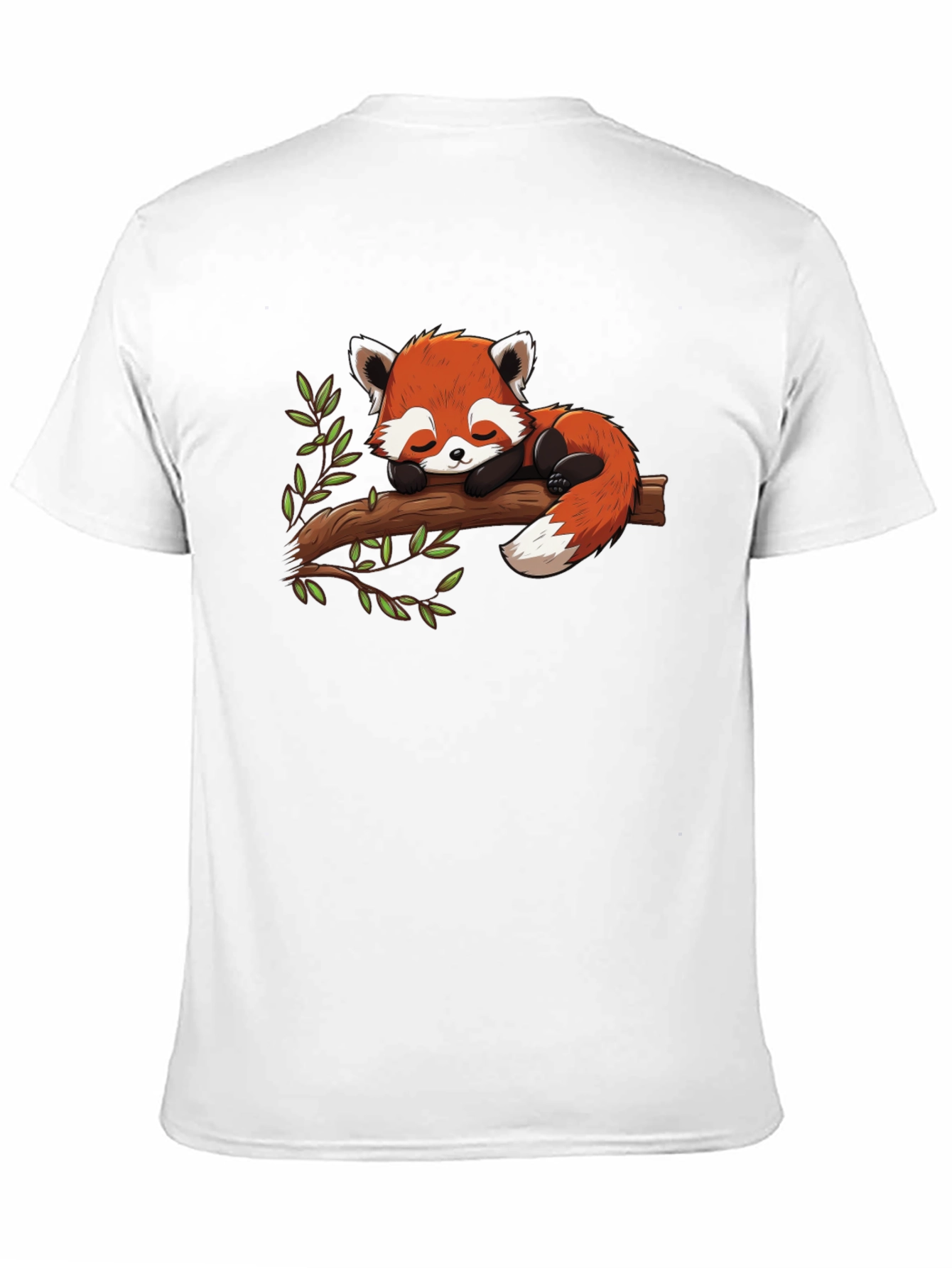 Red Panda Nap Black T-Shirt