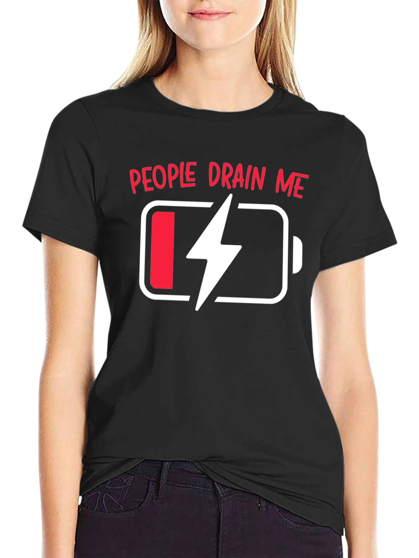 People Drain Me Funny Battery T-Shirt