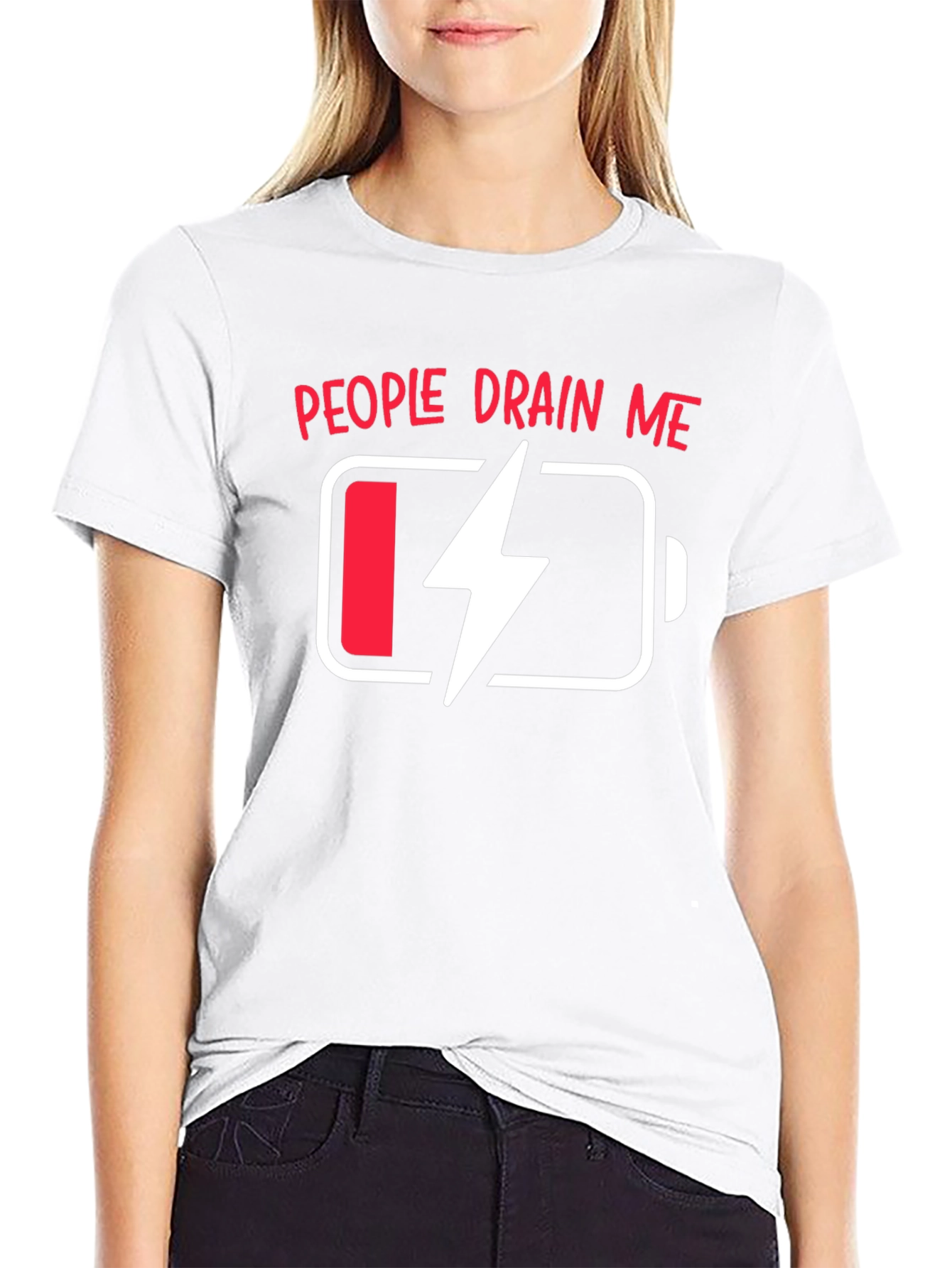 People Drain Me Funny Battery T-Shirt