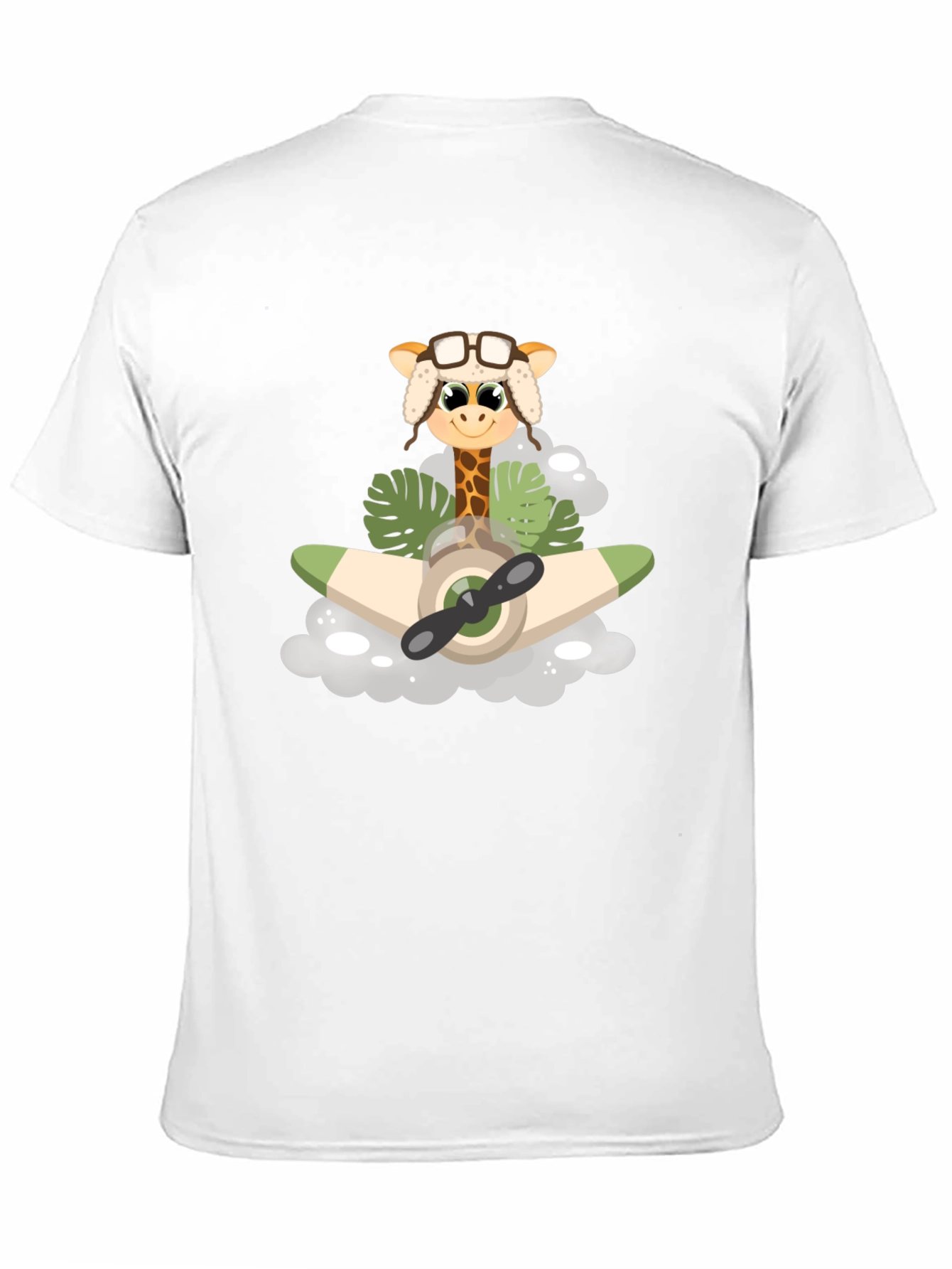 Giraffe Aviator T-Shirt: Cute Cartoon Plane Design