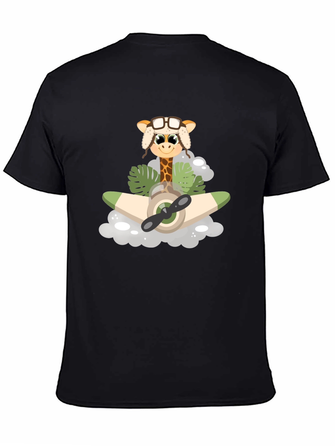 Giraffe Aviator T-Shirt: Cute Cartoon Plane Design