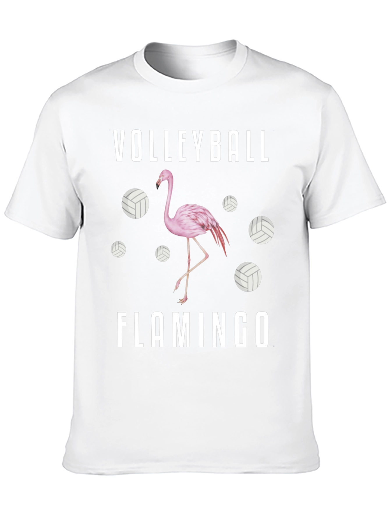 Volleyball Flamingo Graphic T-Shirt