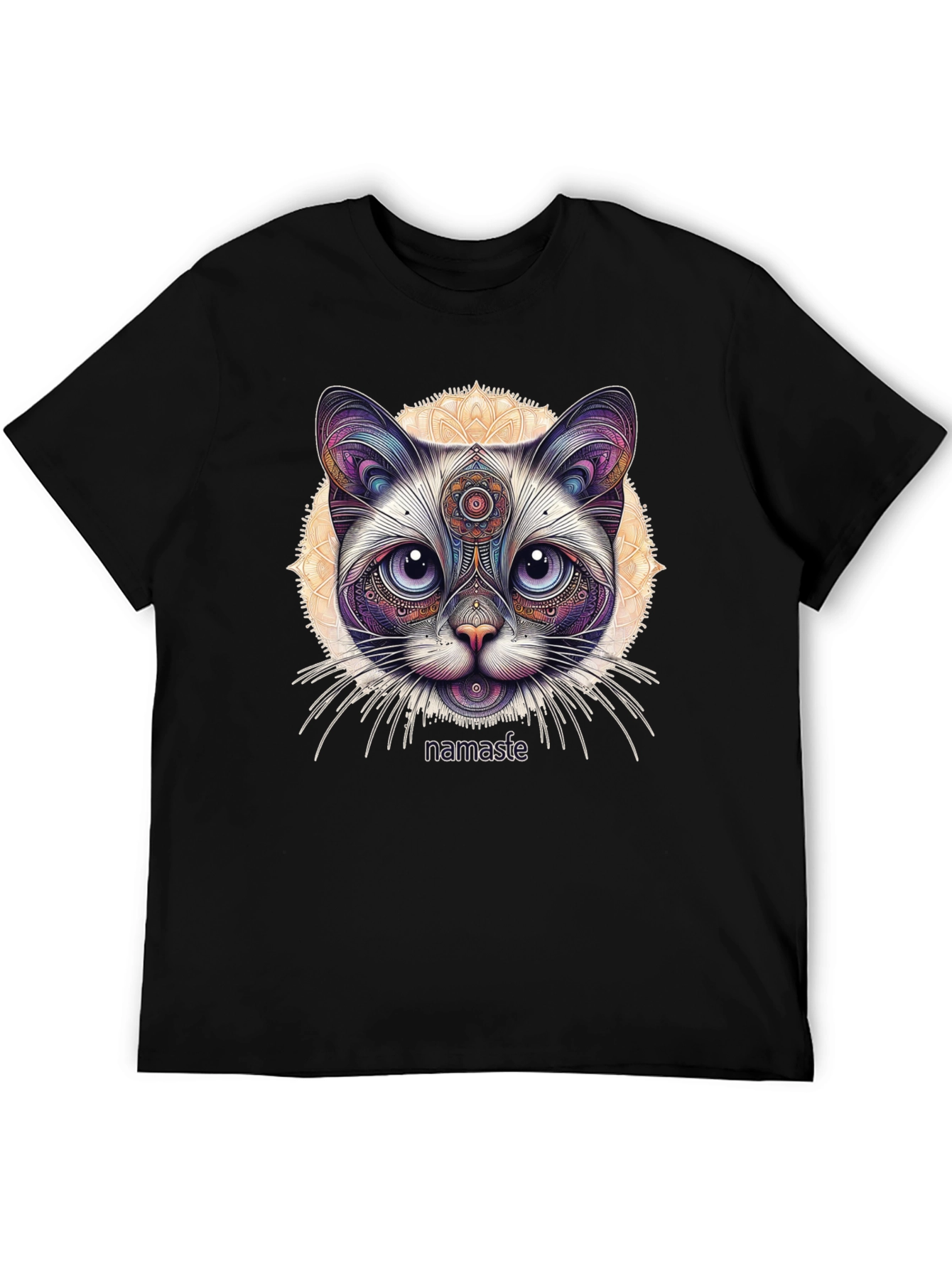 Namaste Cat T-Shirt - Meditative Feline Design