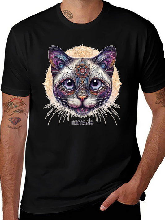 Namaste Cat T-Shirt - Meditative Feline Design
