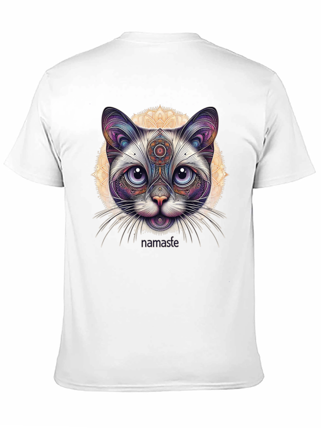 Namaste Cat T-Shirt - Meditative Feline Design