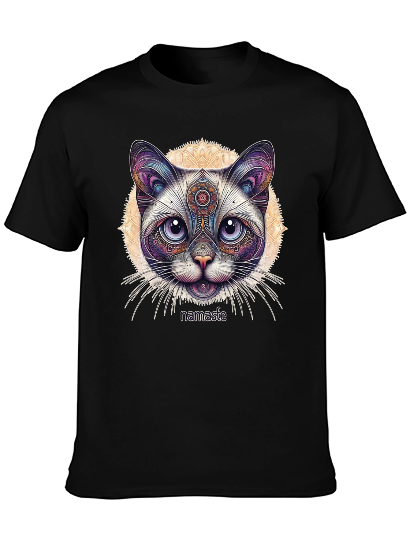 Namaste Cat T-Shirt - Meditative Feline Design