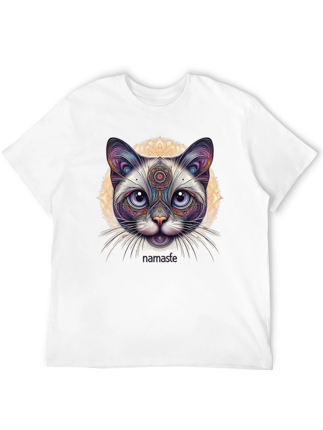 Namaste Cat T-Shirt - Meditative Feline Design