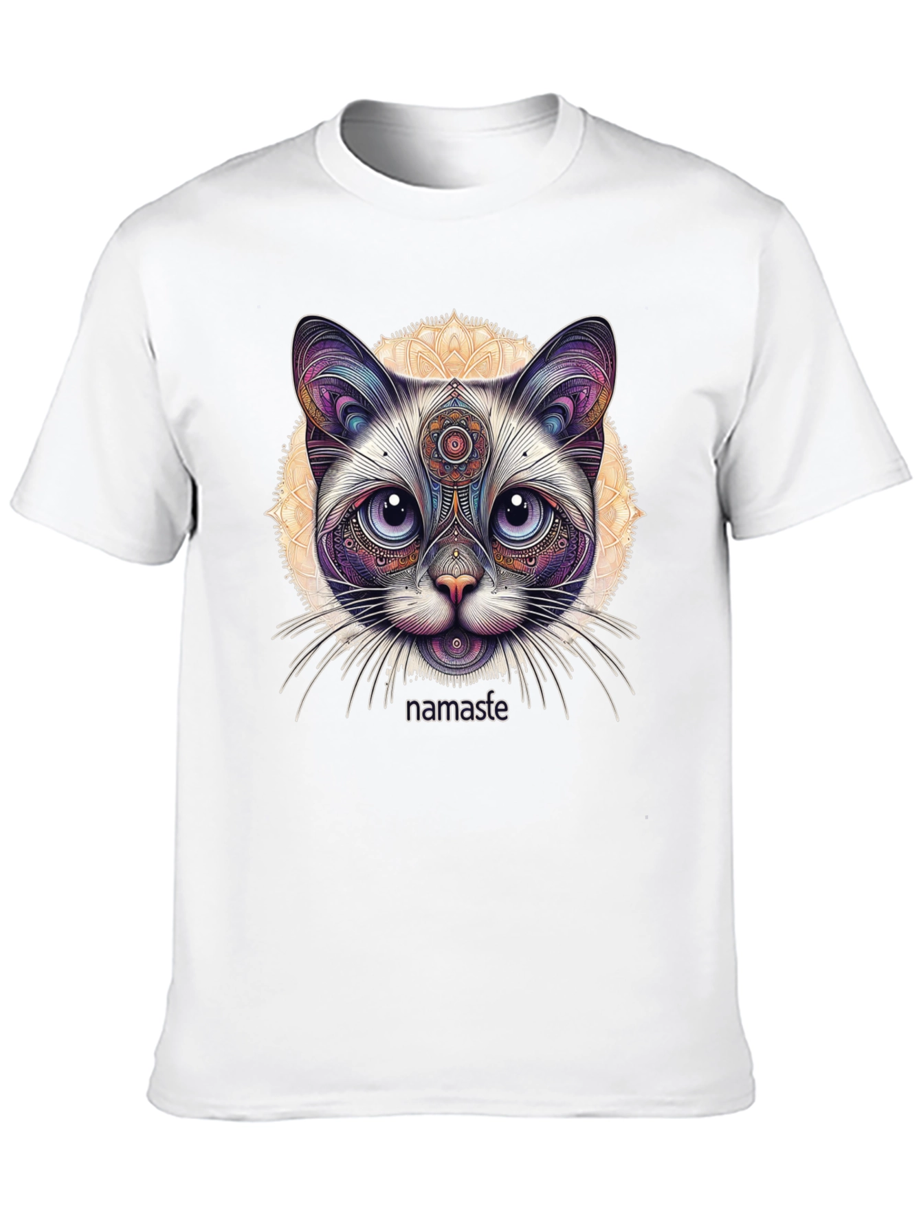 Namaste Cat T-Shirt - Meditative Feline Design