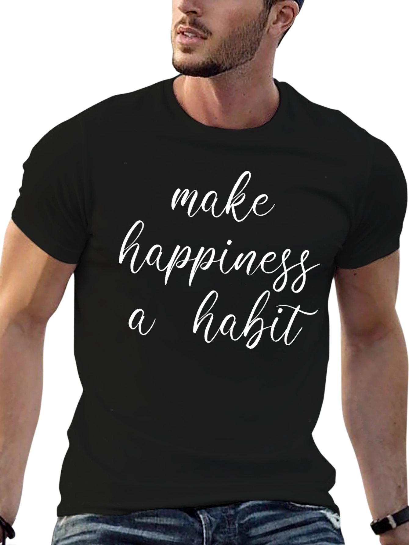 Make Happiness a Habit - Casual Graphic Tee