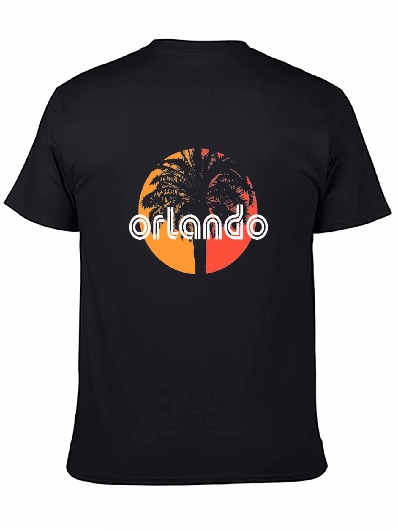 Orlando Palm Tree T-Shirt - Retro Sunset Design