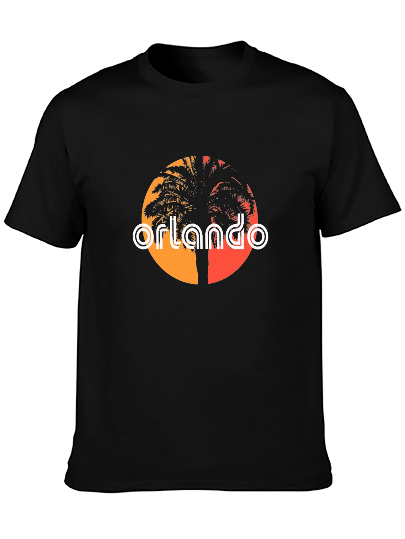 Orlando Palm Tree T-Shirt - Retro Sunset Design