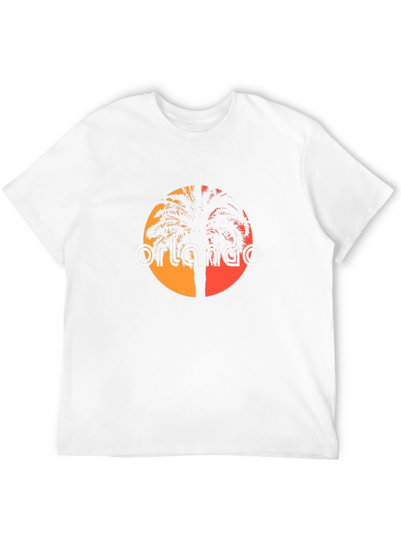Orlando Palm Tree T-Shirt - Retro Sunset Design