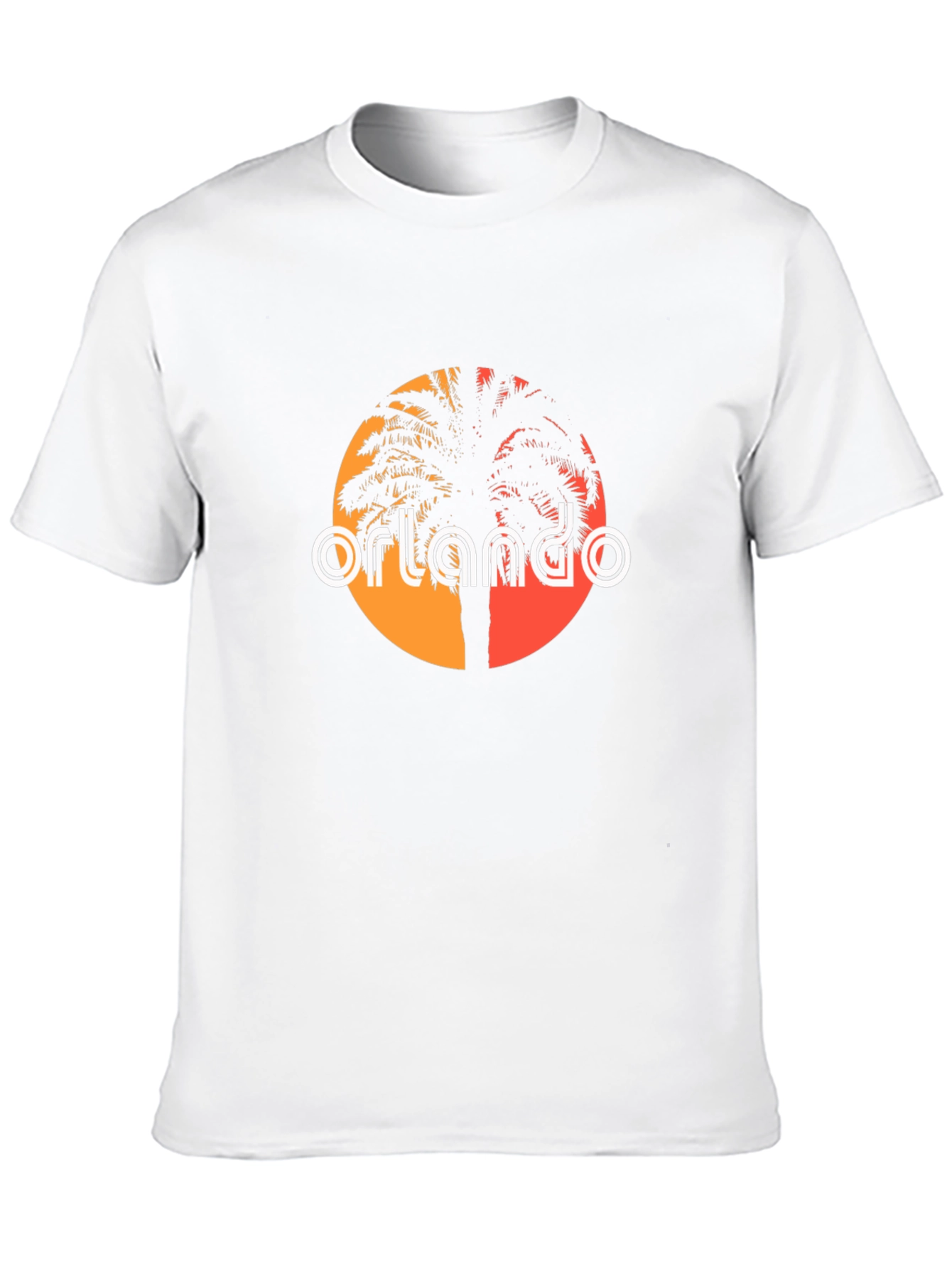 Orlando Palm Tree T-Shirt - Retro Sunset Design