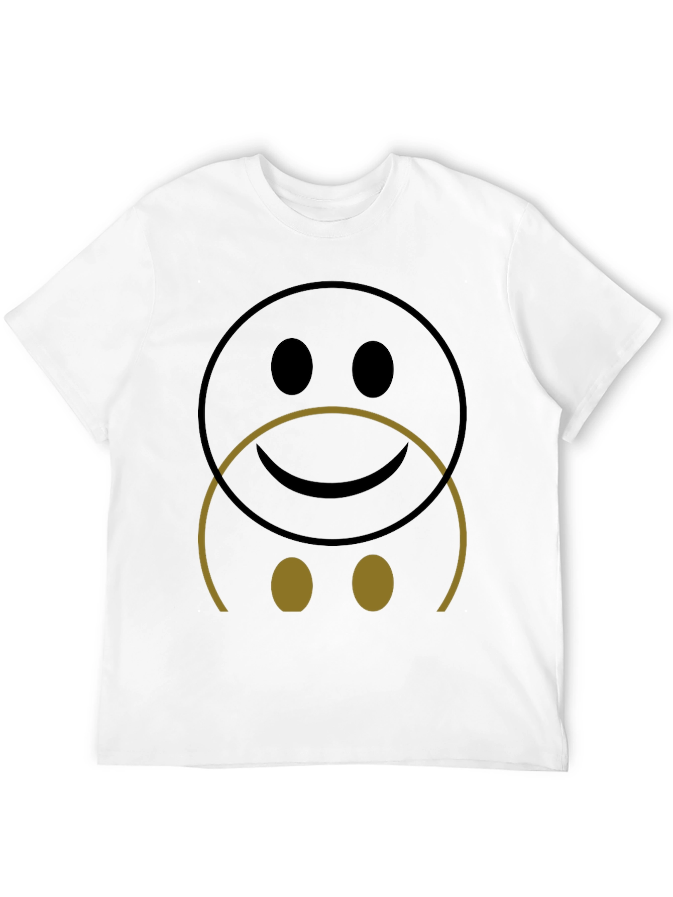 Dual Mood Smiley Face Graphic Tee - Black