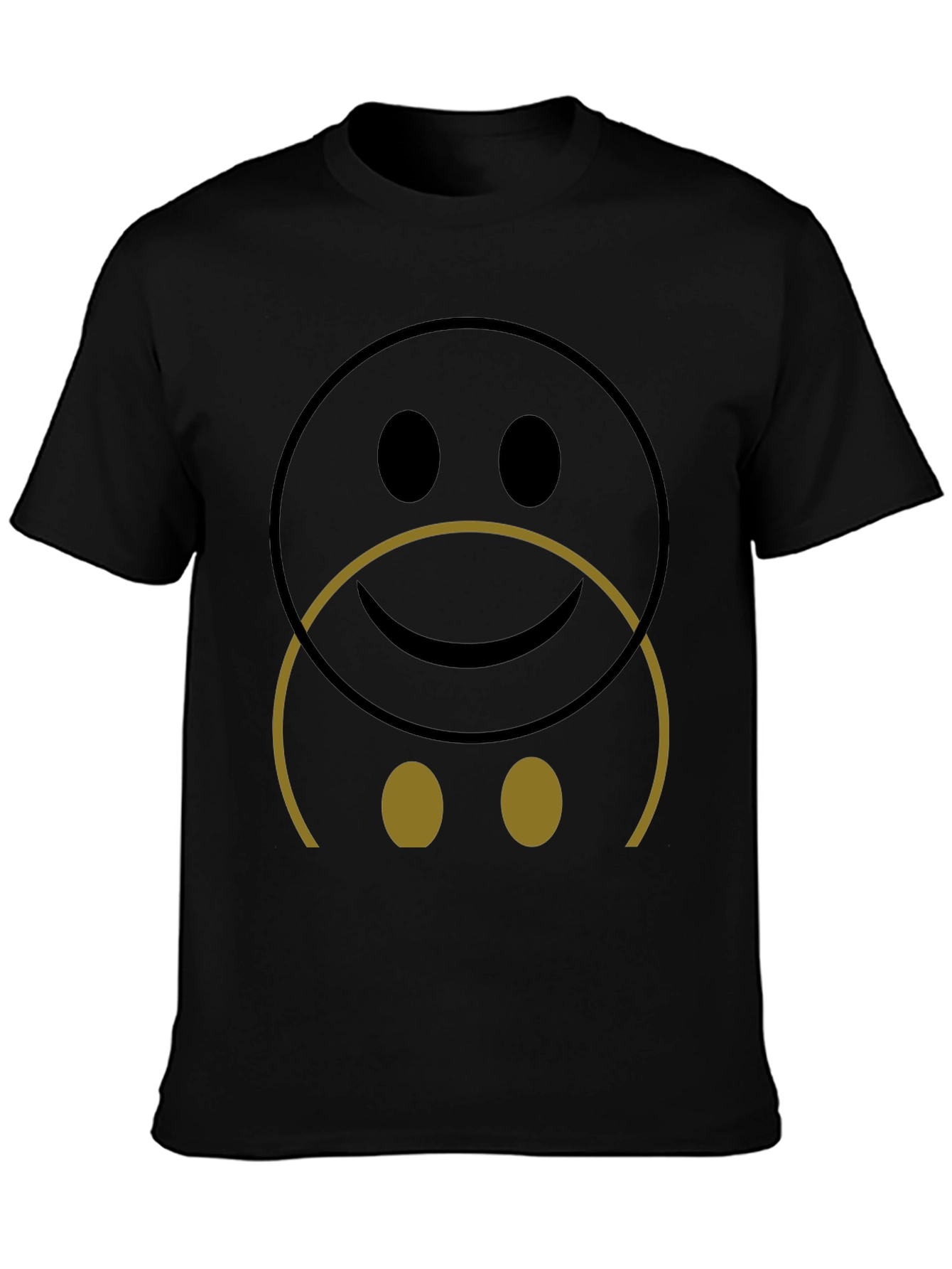Dual Mood Smiley Face Graphic Tee - Black