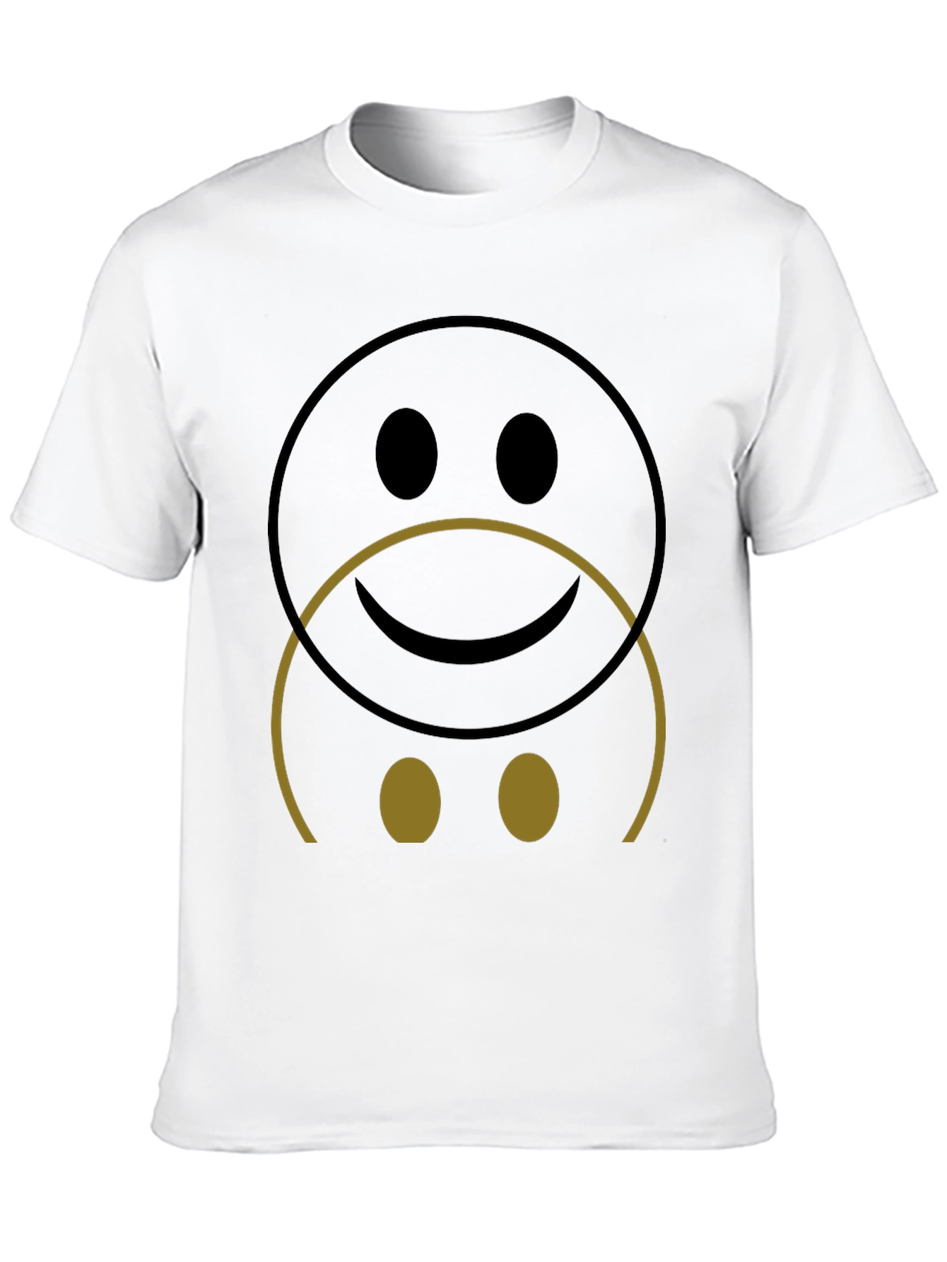 Dual Mood Smiley Face Graphic Tee - Black