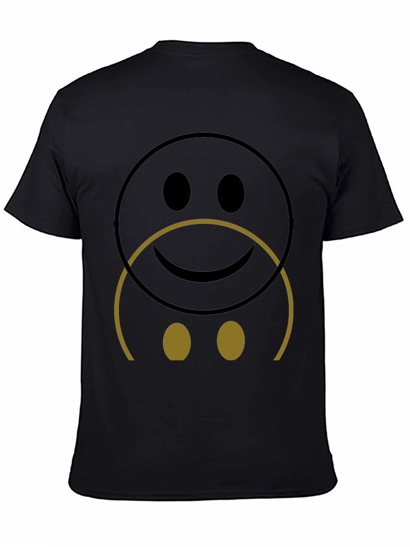 Dual Mood Smiley Face Graphic Tee - Black