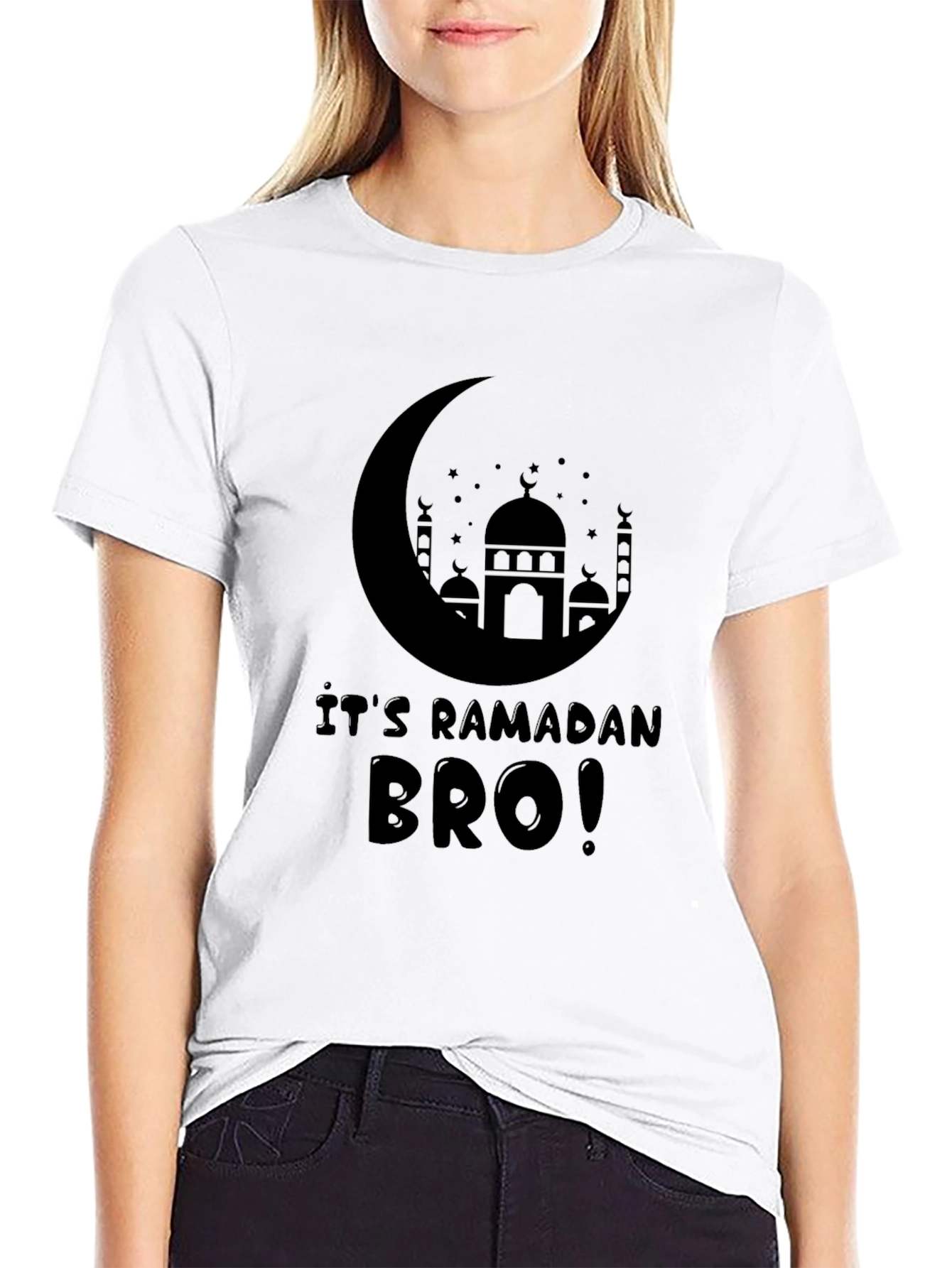 Ramadan Bro T-Shirt - Crescent Moon & Mosque